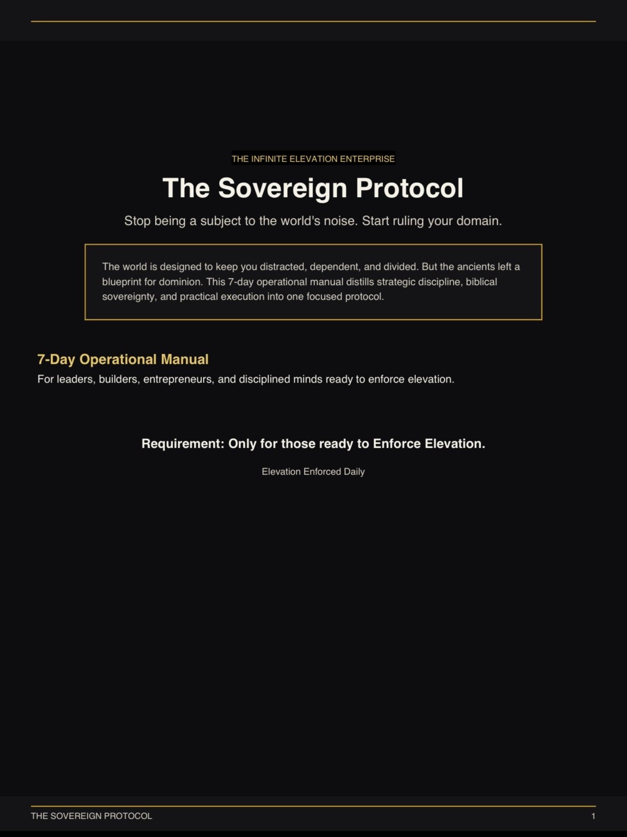 The Sovereign Protocol (PDF) (Stop being a subject to the world's noise. Start ruling your domain). product image (1)