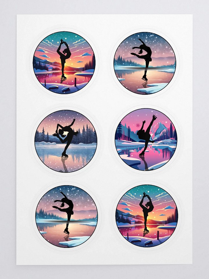 Ice Skater Silhouette Sticker Sheet product image (1)