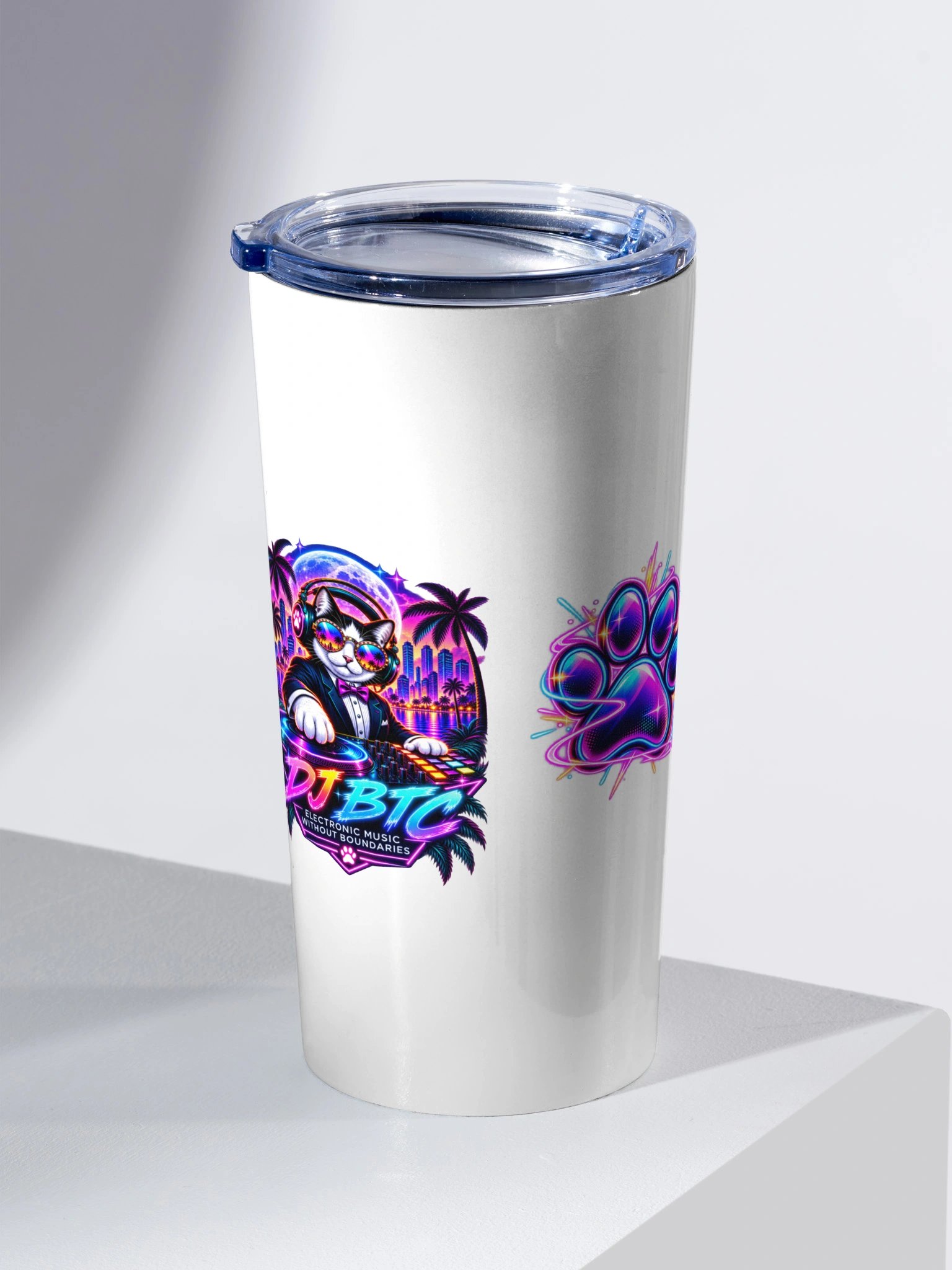 DJ BTC – Bob Thunder Cat Neon Nights Tumbler product image (2)