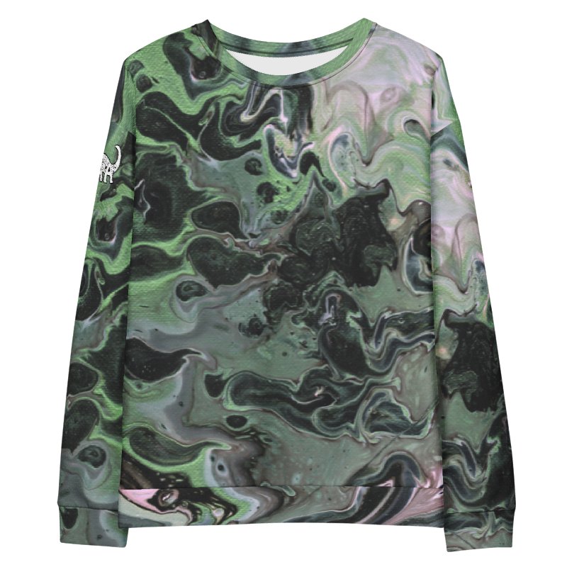 Metallic Green Fluid Acrylic Sweatshirt product image (10)