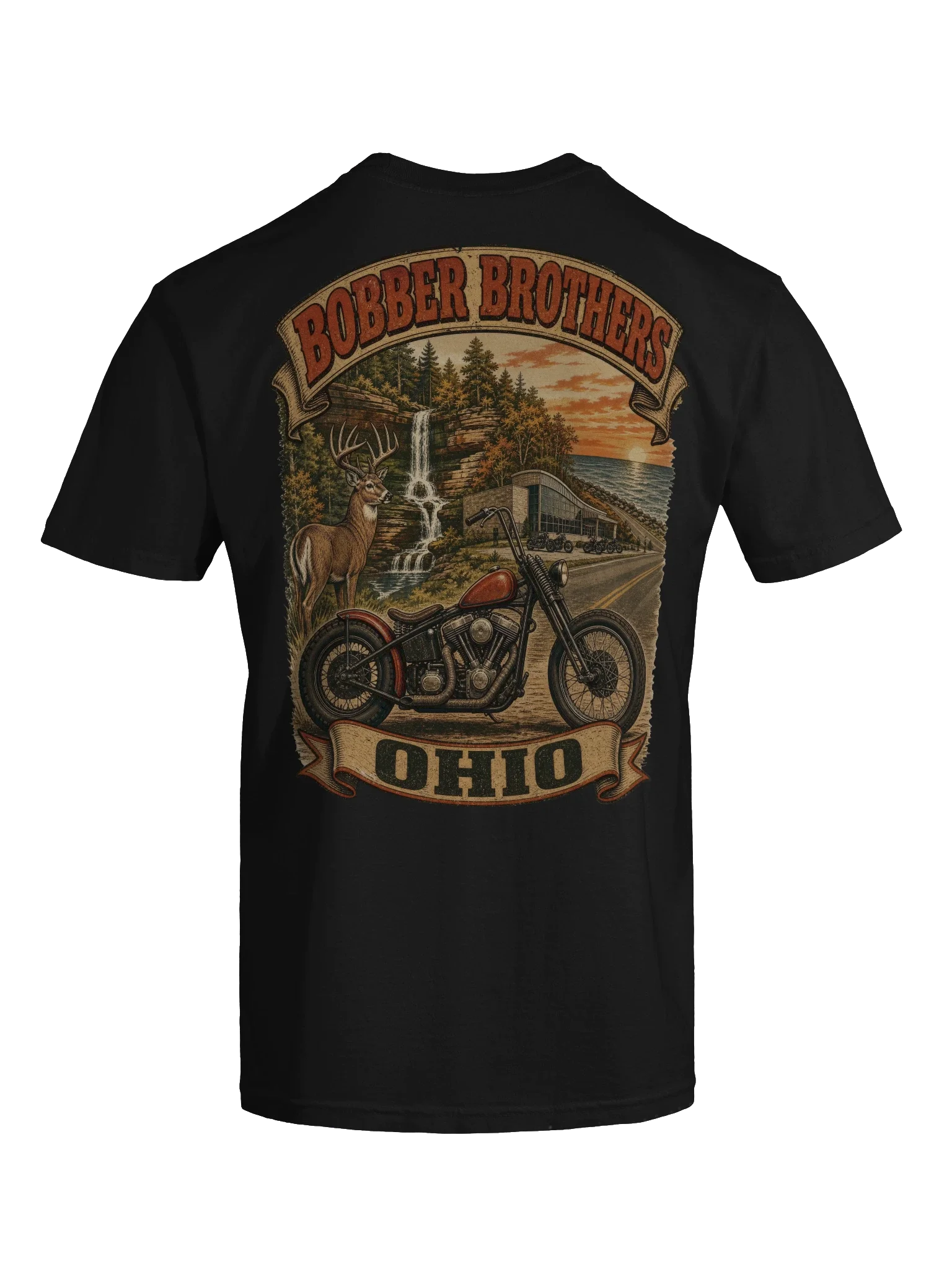 Ohio motorcycle t-shirt design by Bobber Brothers