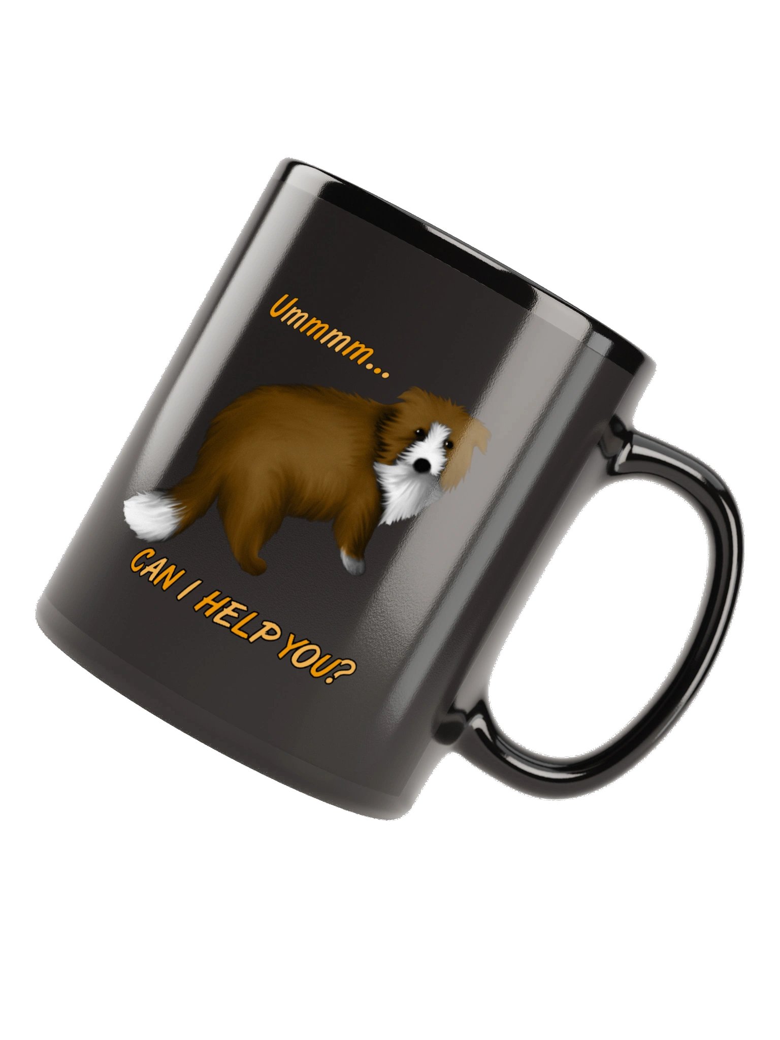 Dog "Ummm... Can I Help You?" Black Glossy Mug product image (2)