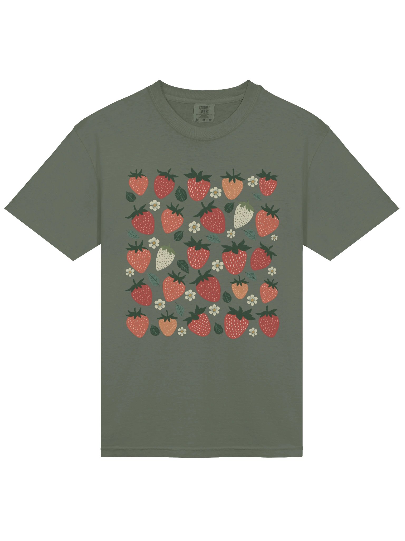 Strawberry Floral Pattern Shirt – Cute Berry & Flower Aesthetic Graphic Tee product image (7)