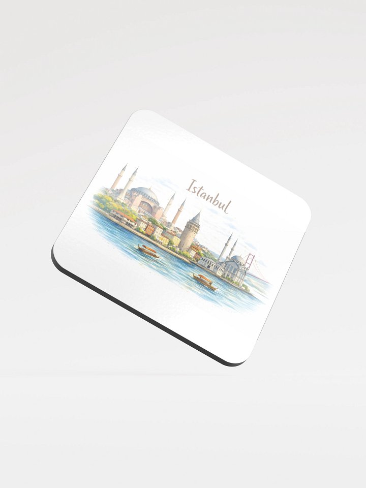 Istanbul Illustrated Glossed Cork Coaster product image (1)