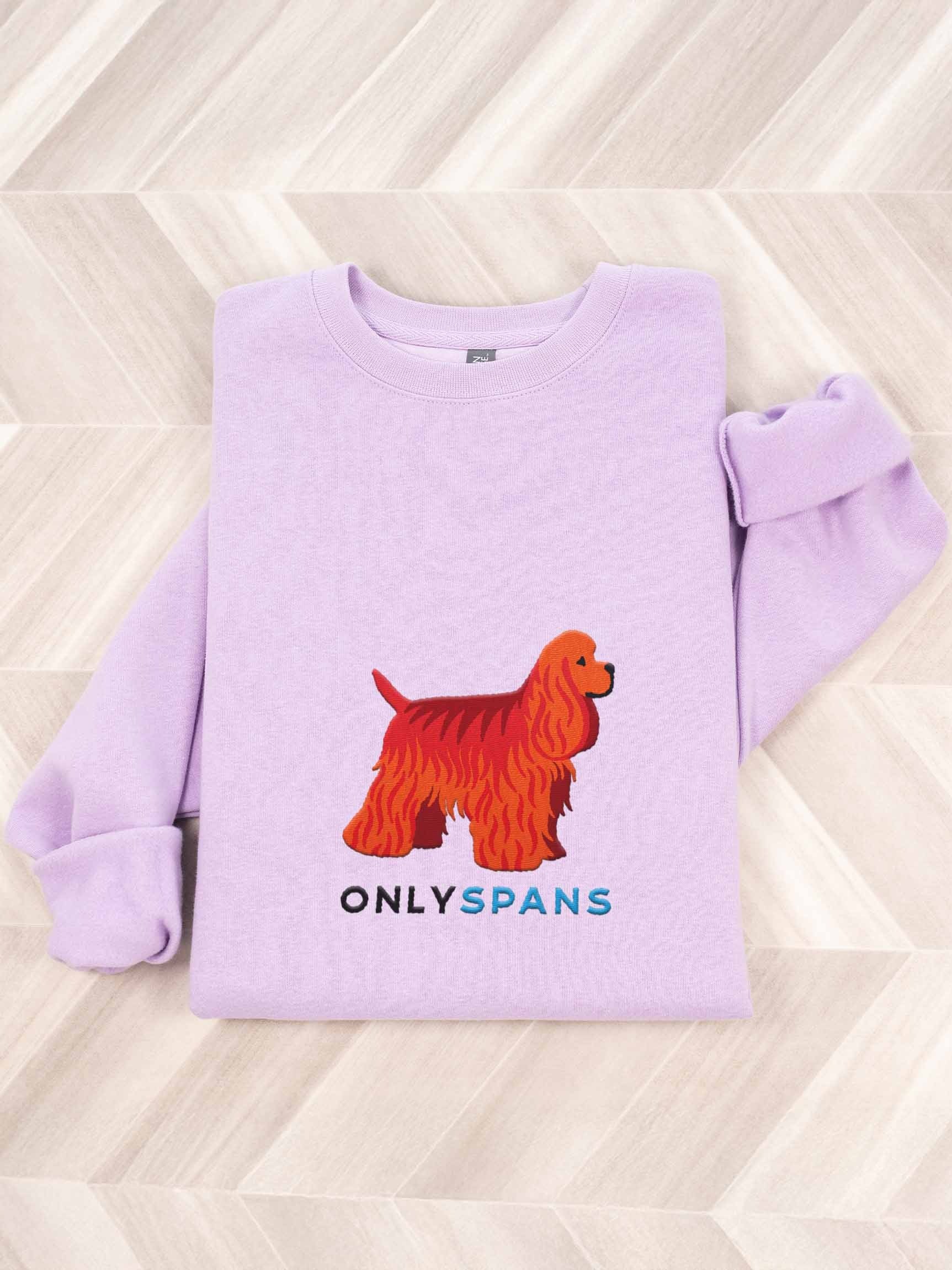 Only Spans Sweatshirt (Embroidered) of an American Cocker Spaniel(Red) product image (1)