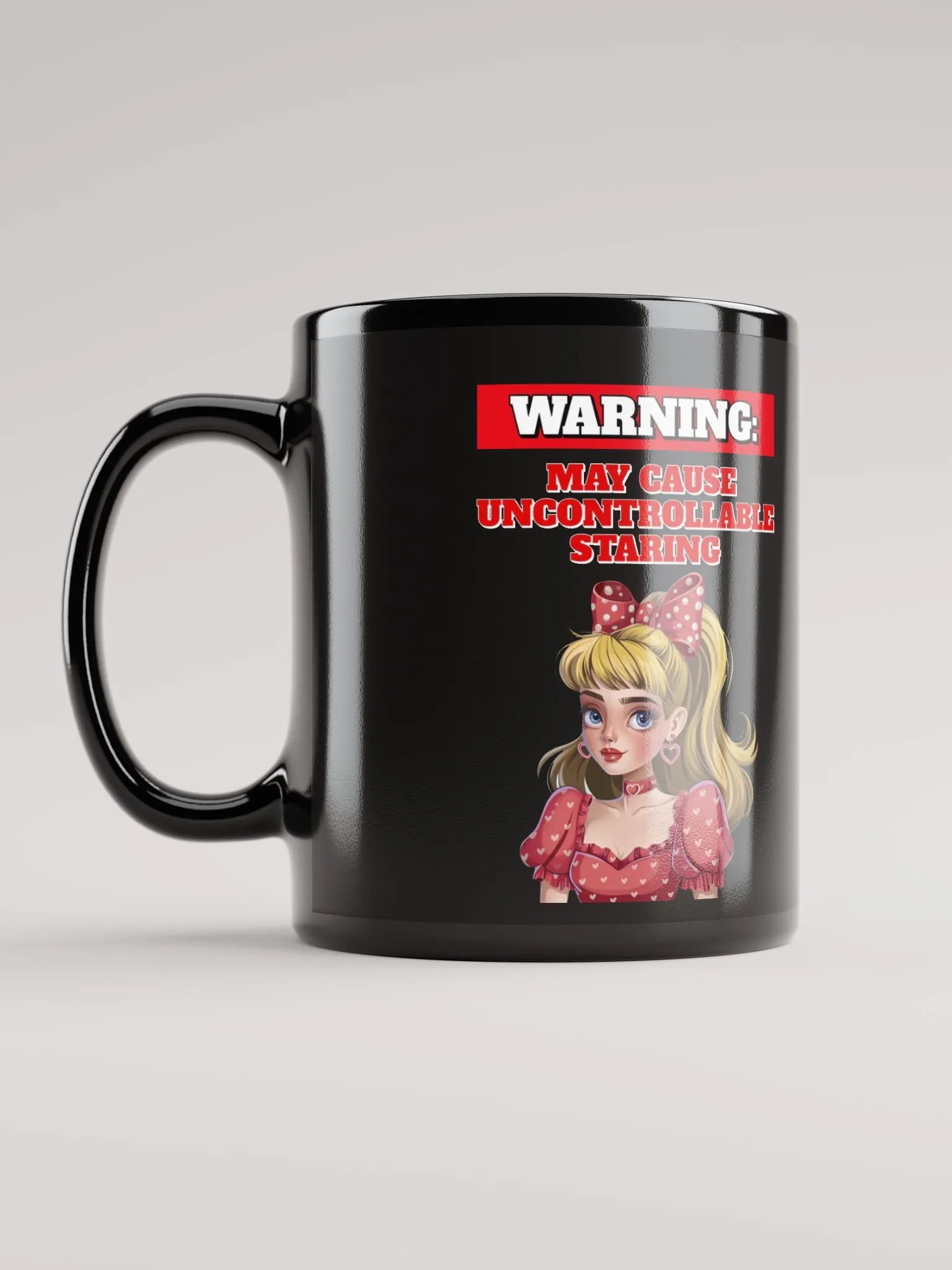 Warning: May Cause Uncontrollable Staring - Funny Black Coffee Mug product image (8)