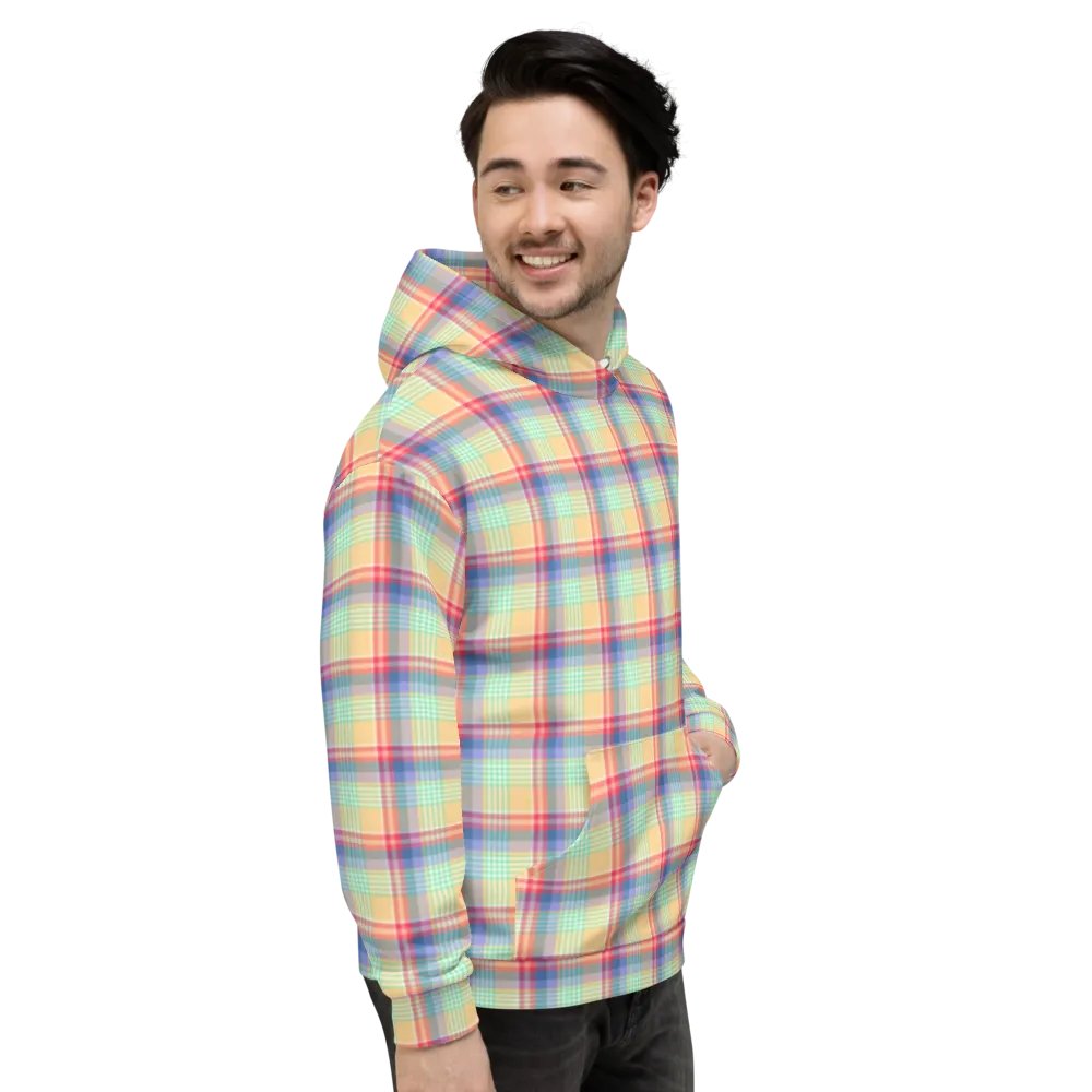 Bright Pastel Plaid Hoodie product image (5)