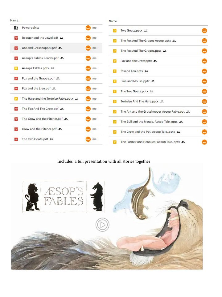 Aesop Fables. PPTx. Video. Printables. product image (2)