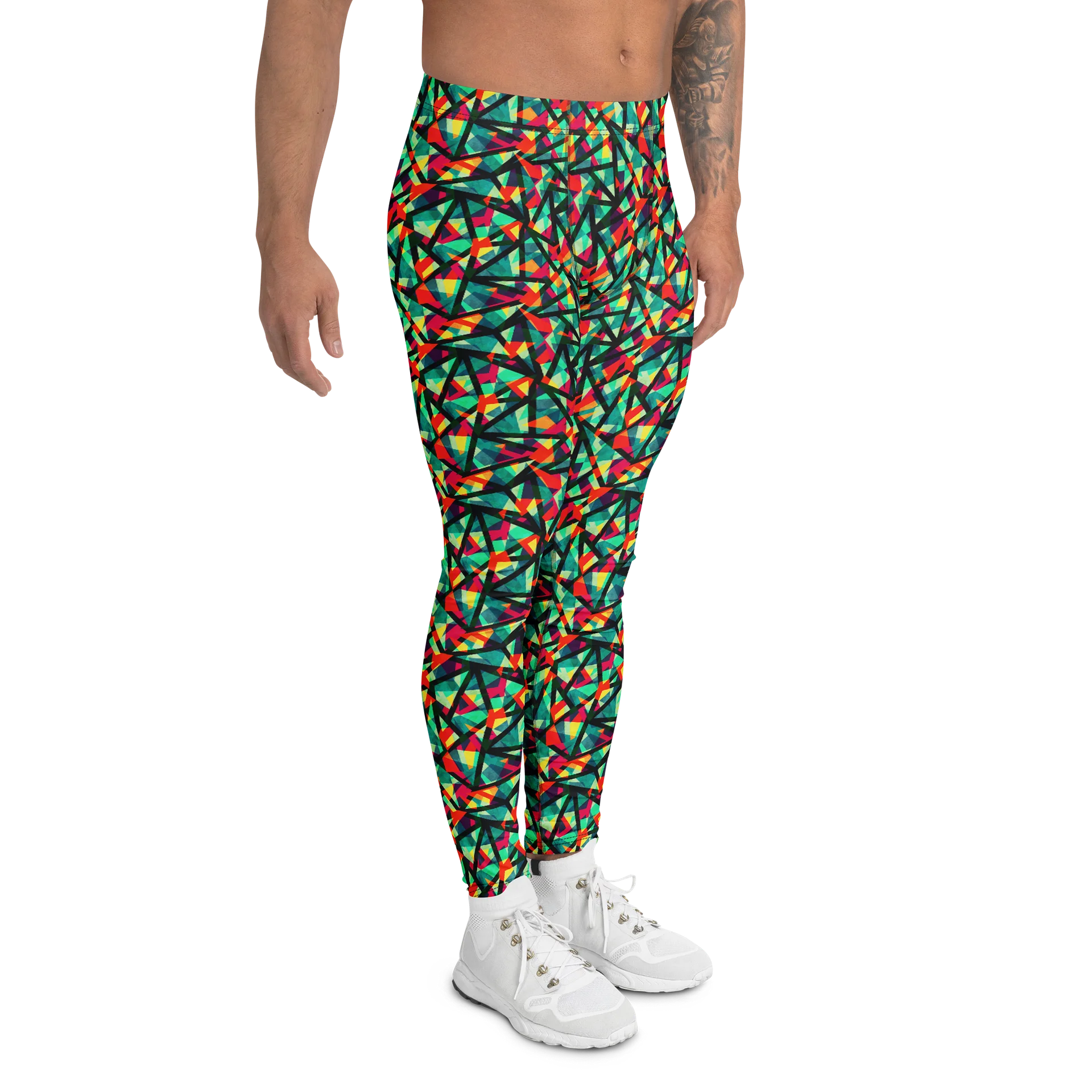 Bold Bright Men's Leggings Colorful Geometric product image (3)