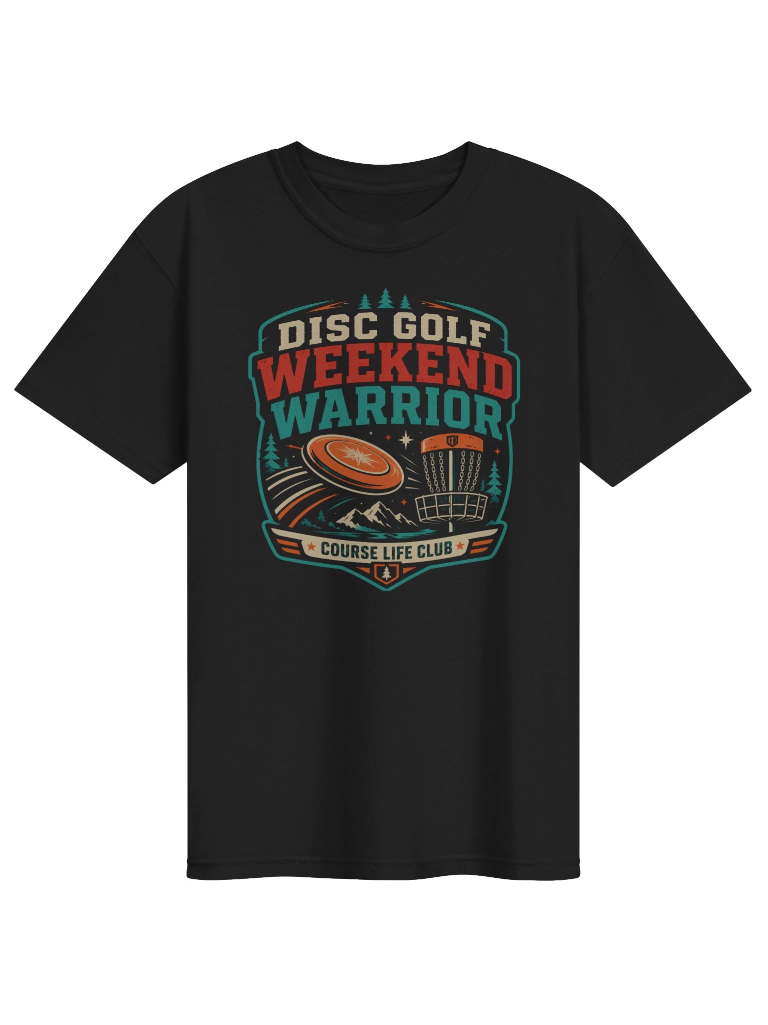 Disc Golf Weekend Warrior T-Shirt | Bold Flying Disc Course Tee product image (1)