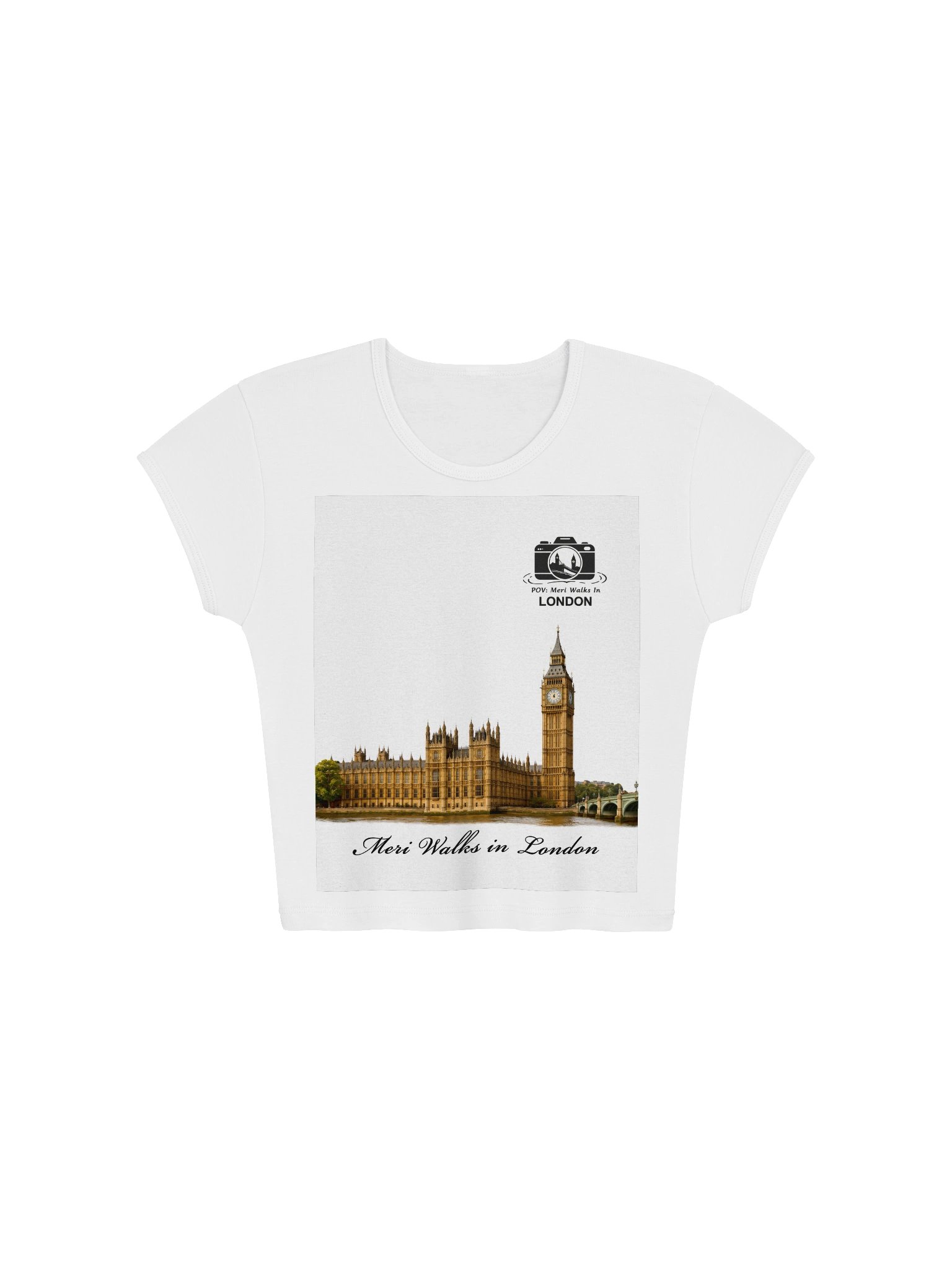 Big Ben Design 1 Womens Ribbed Baby Tee Crop Top product image (1)