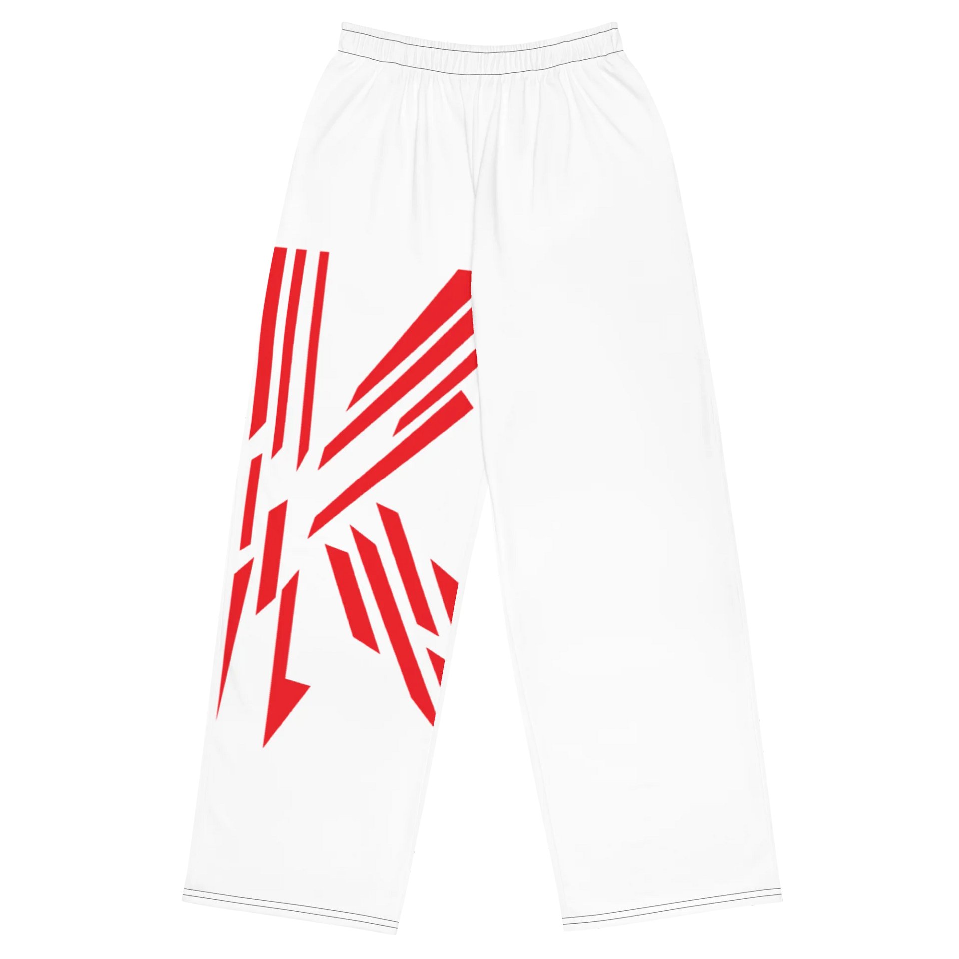 Krown - (Red on White) Unisex Wide Pants product image (1)