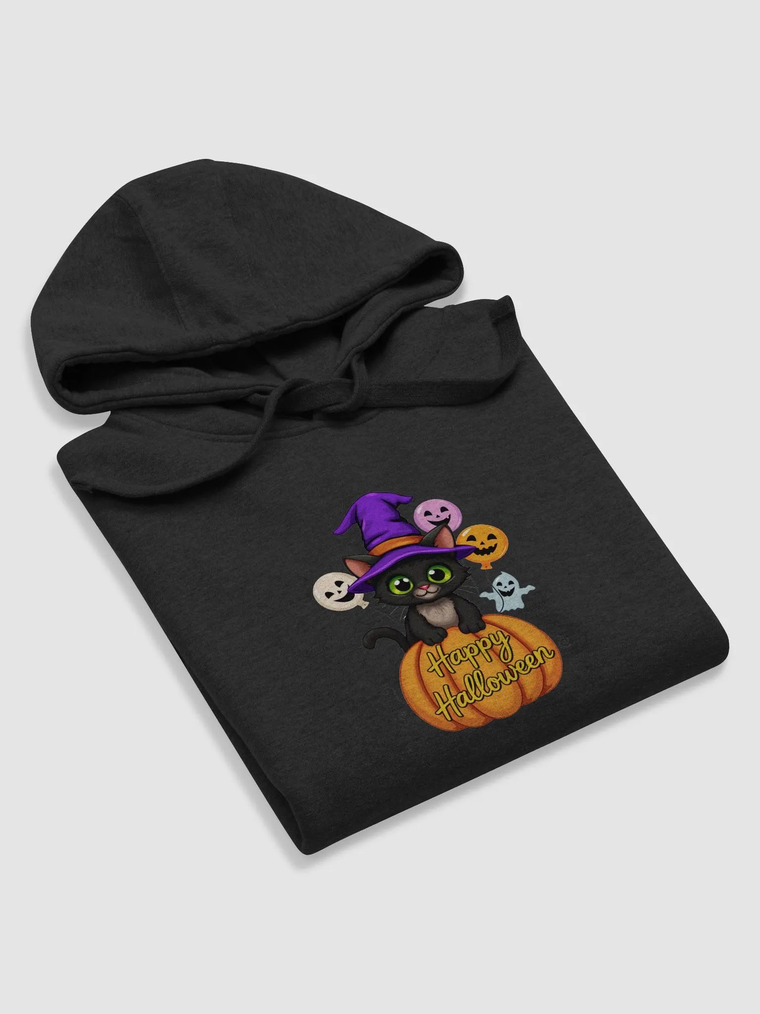 Witchy Sitting Pumpkin Cat Premium Hoodie product image (51)
