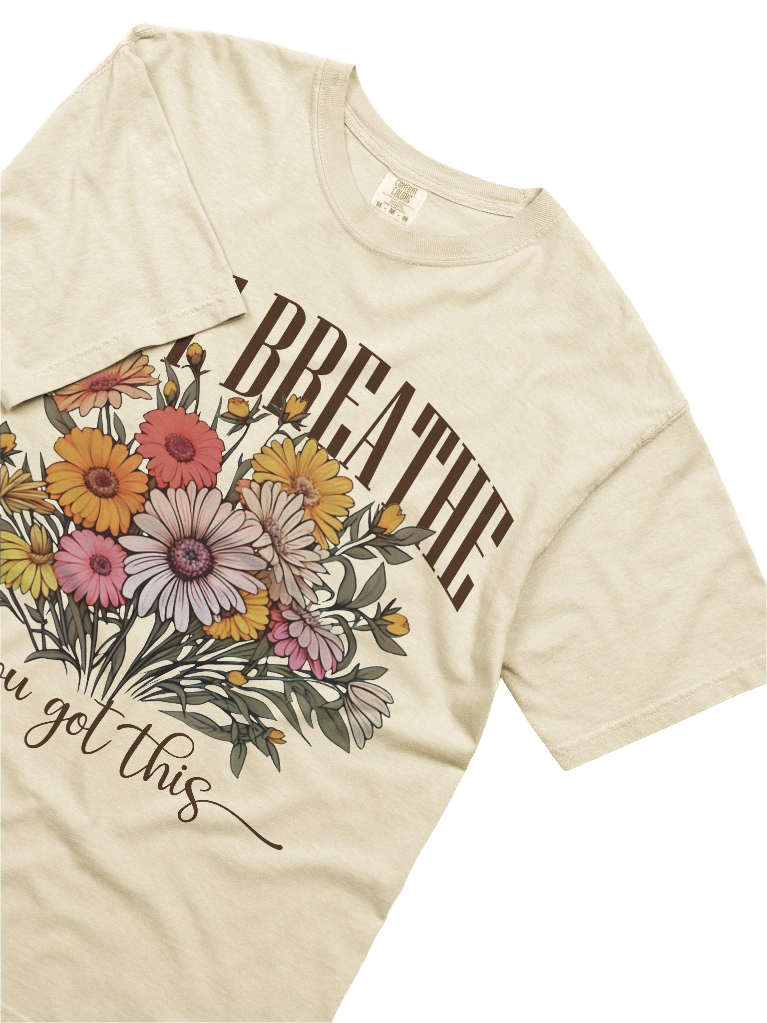Just Breathe Floral Shirt – You Got This Motivational Graphic Tee product image (5)
