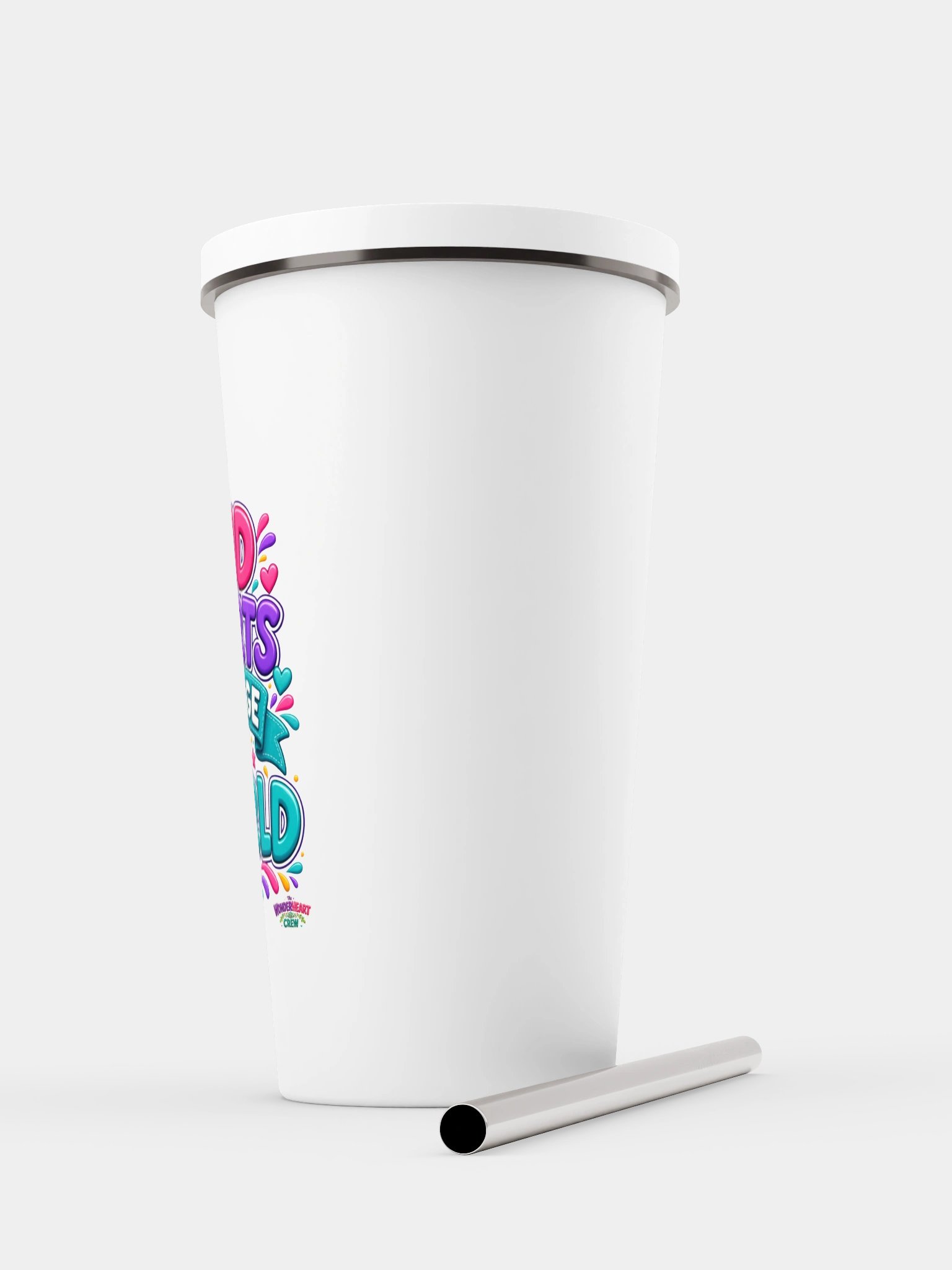 Stainless Steel Insulated Inspirational Tumbler with a Straw - Kind Hearts Change the World. product image (5)