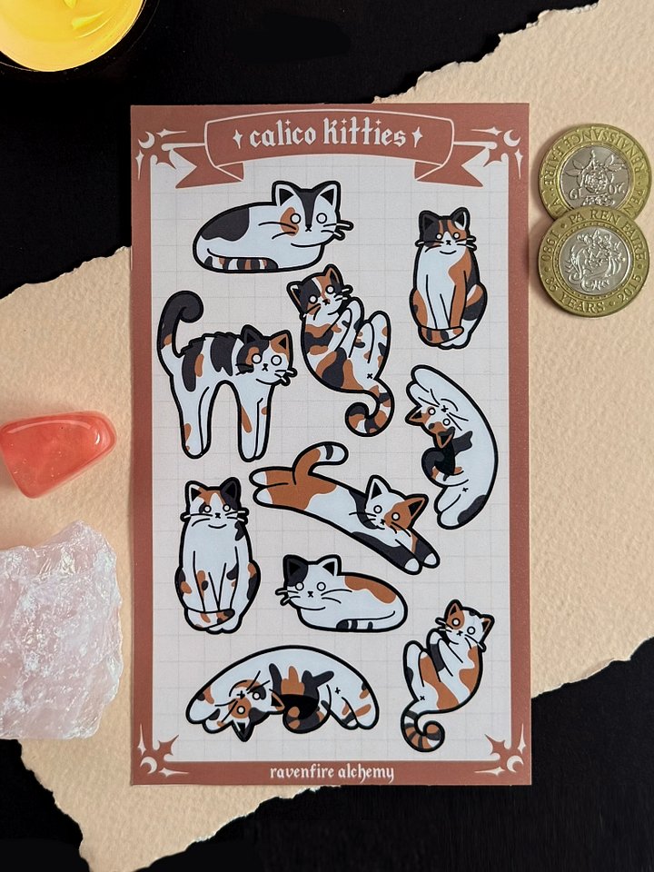 Calico Kitties - Sticker Sheet product image (1)