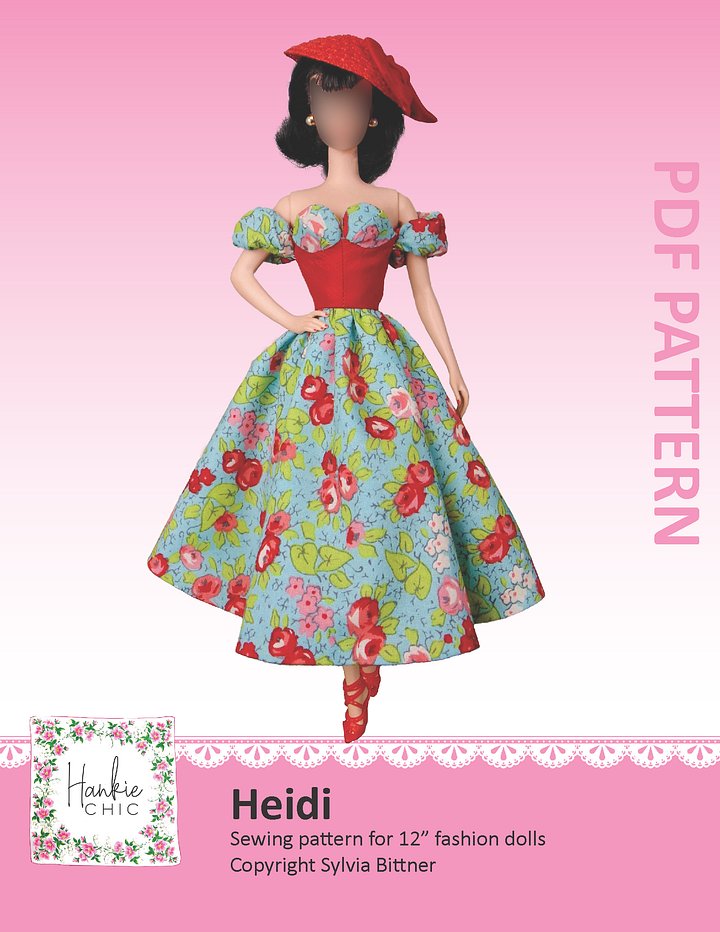 Heidi sewing pattern for 12" fashion dolls product image (1)