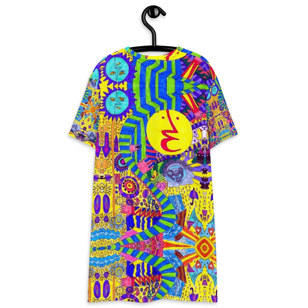 Abstract Colourful Doodle Ladies T Shirt Dress product image (11)