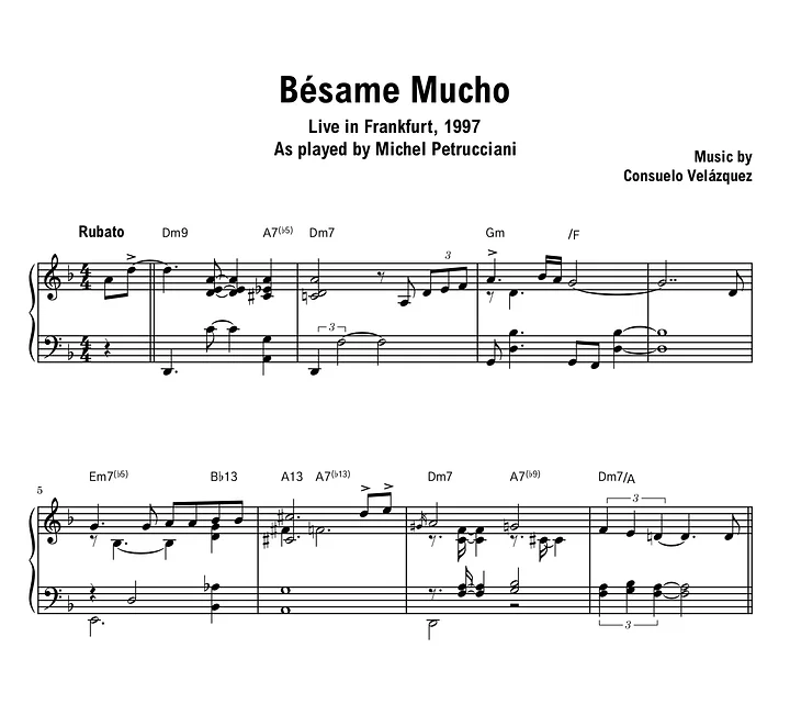 Michel Petrucciani - Besame Mucho (Frankfurt) - Sheet music (PDF) product image (1)