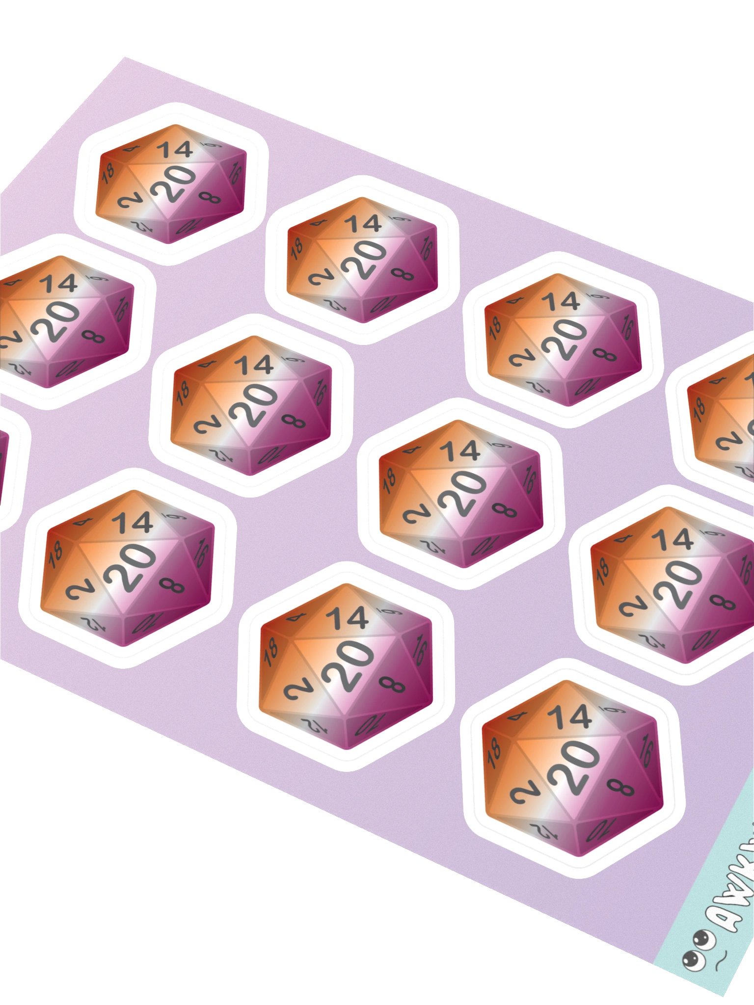 Lesbian Pride D20 Sticker Sheet product image (2)