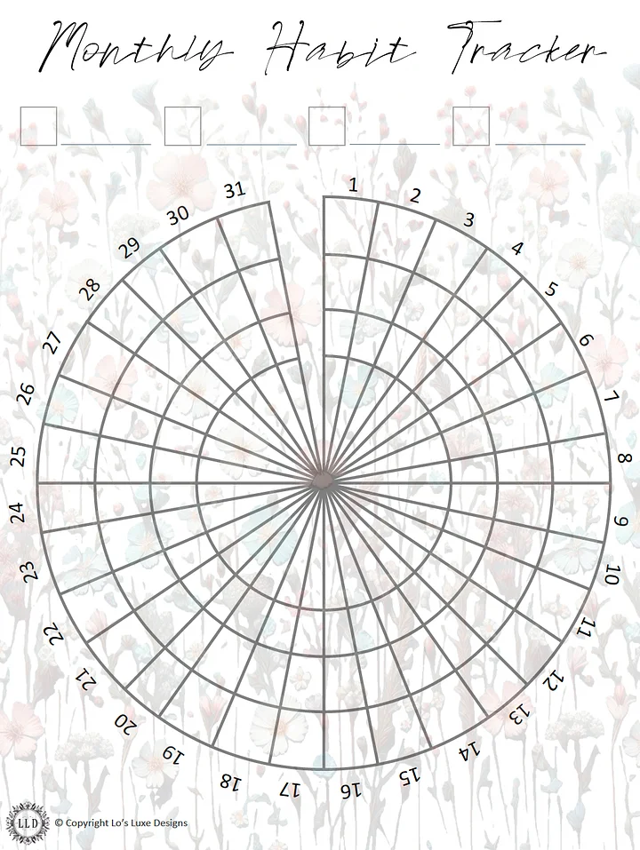 Wildflower Habit Tracker Bundle - 8.5x11 Printable product image (1)