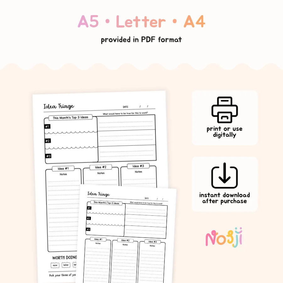 Idea Triage Printable Business Idea Planner product image (2)