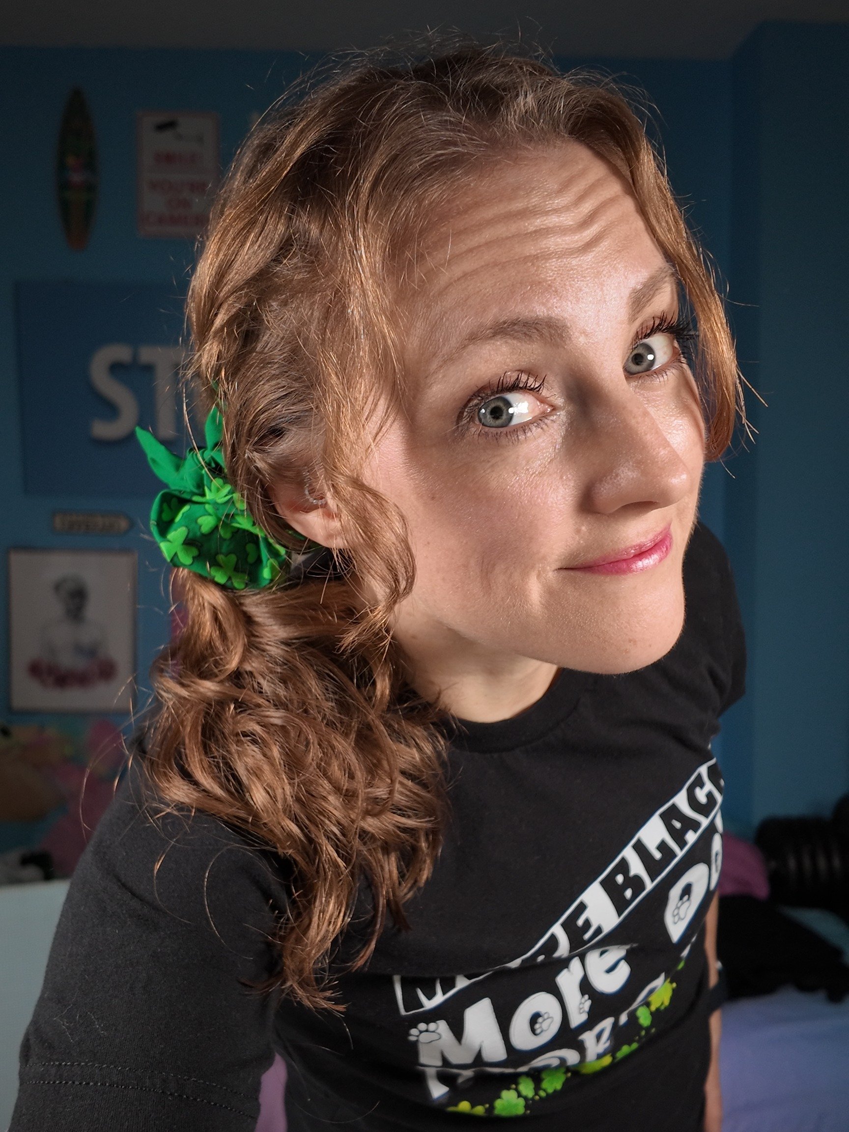St Patrick's Day Shamrock ☘️ Recycled Hair Scrunchie ♻️ product image (2)