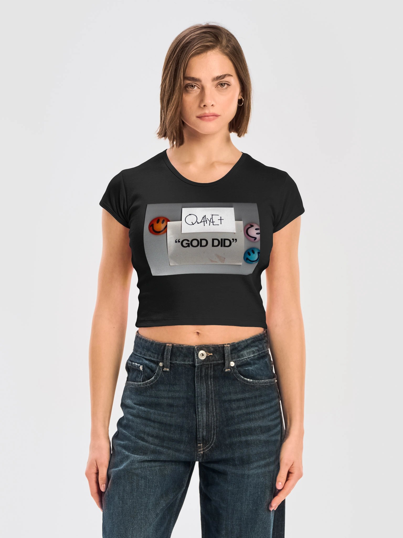 QWHYET "GOD DID" Ribbed Crop Top product image (12)