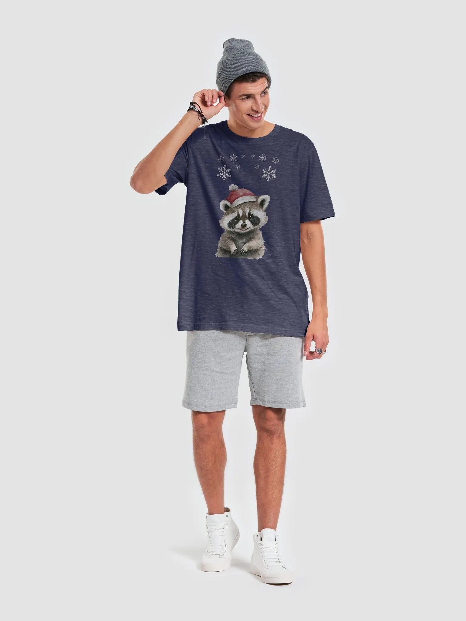 Santa Raccoon T-shirt product image (5)