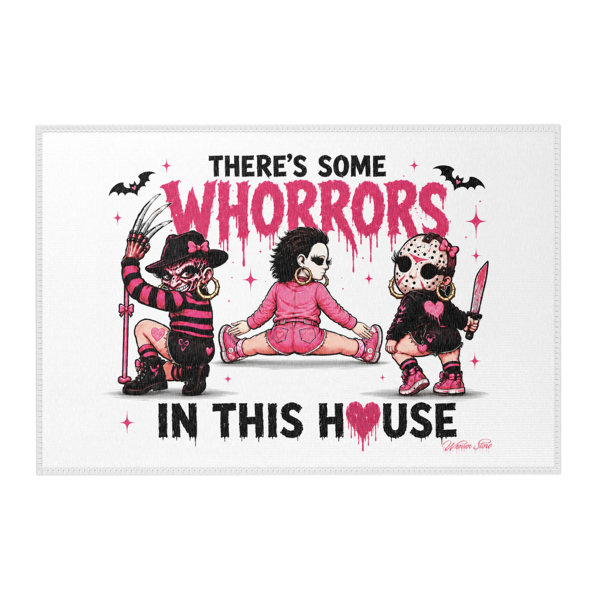 There's Some Whorrrors-Dark Pink- Door Mat product image (1)