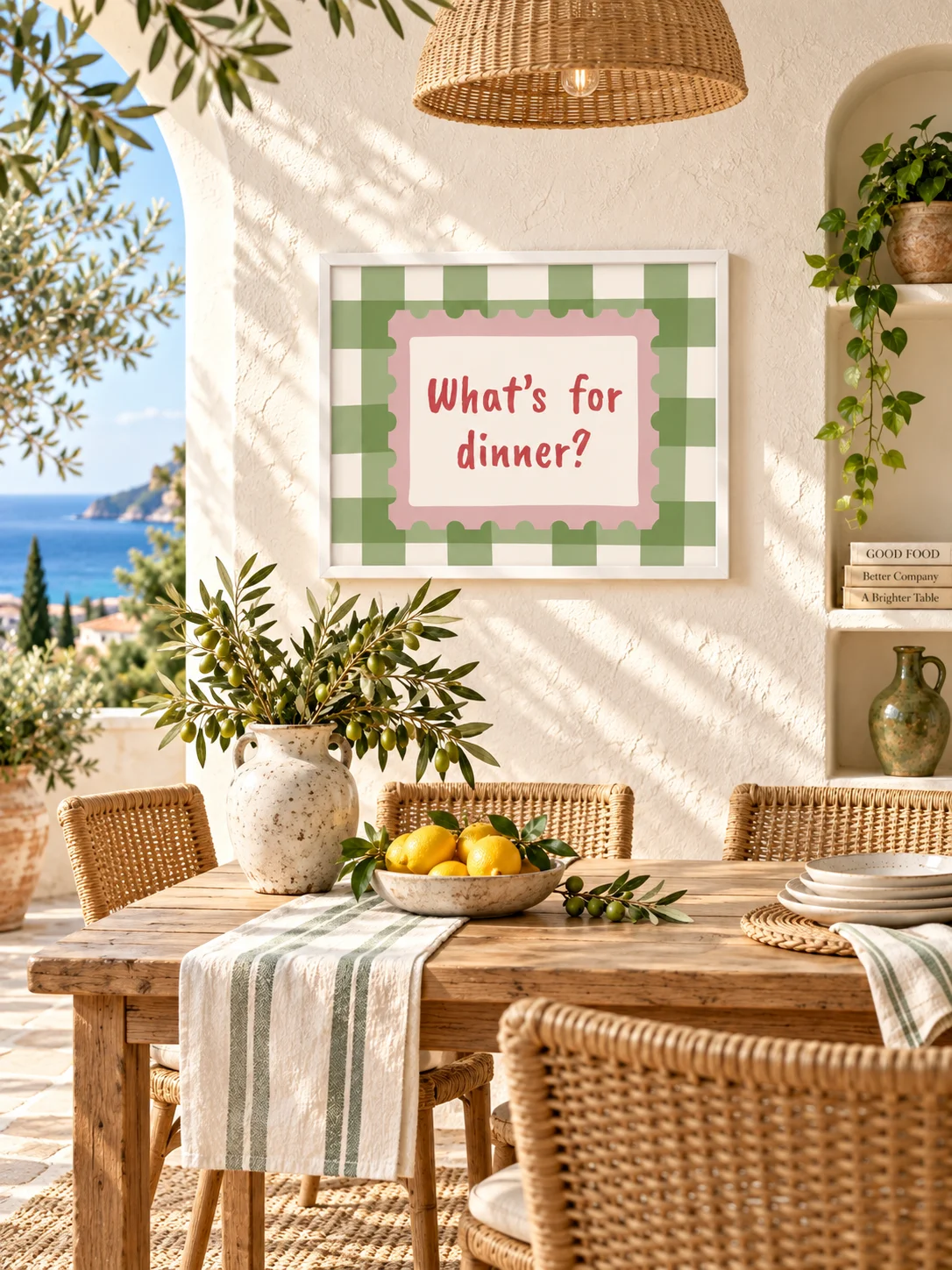 Whats Dinner Retro Kitchen Wall Art | Funny Typography Printable product image (6)