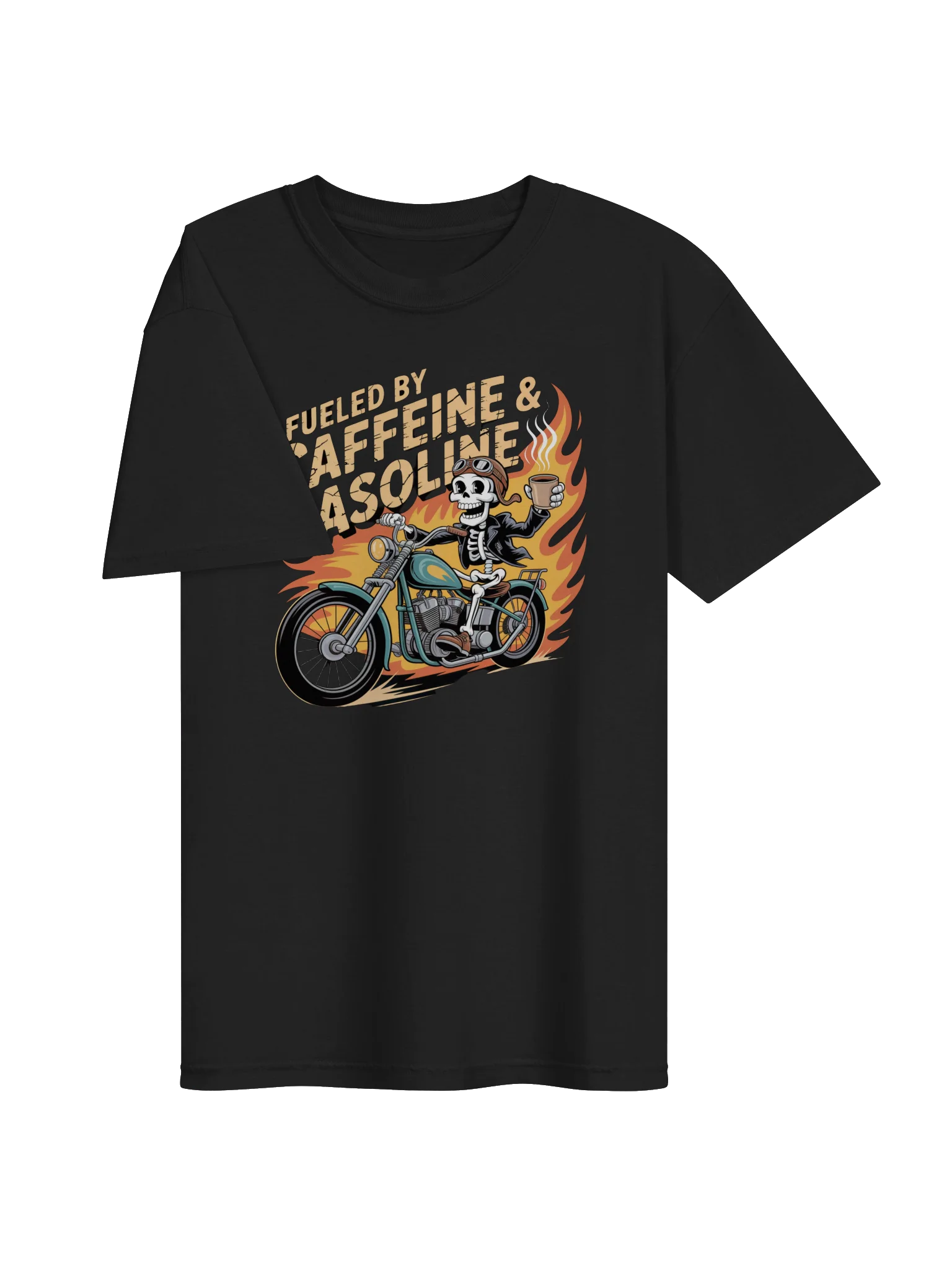 Fueled by Caffeine & Gasoline Skeleton T Shirt product image (5)