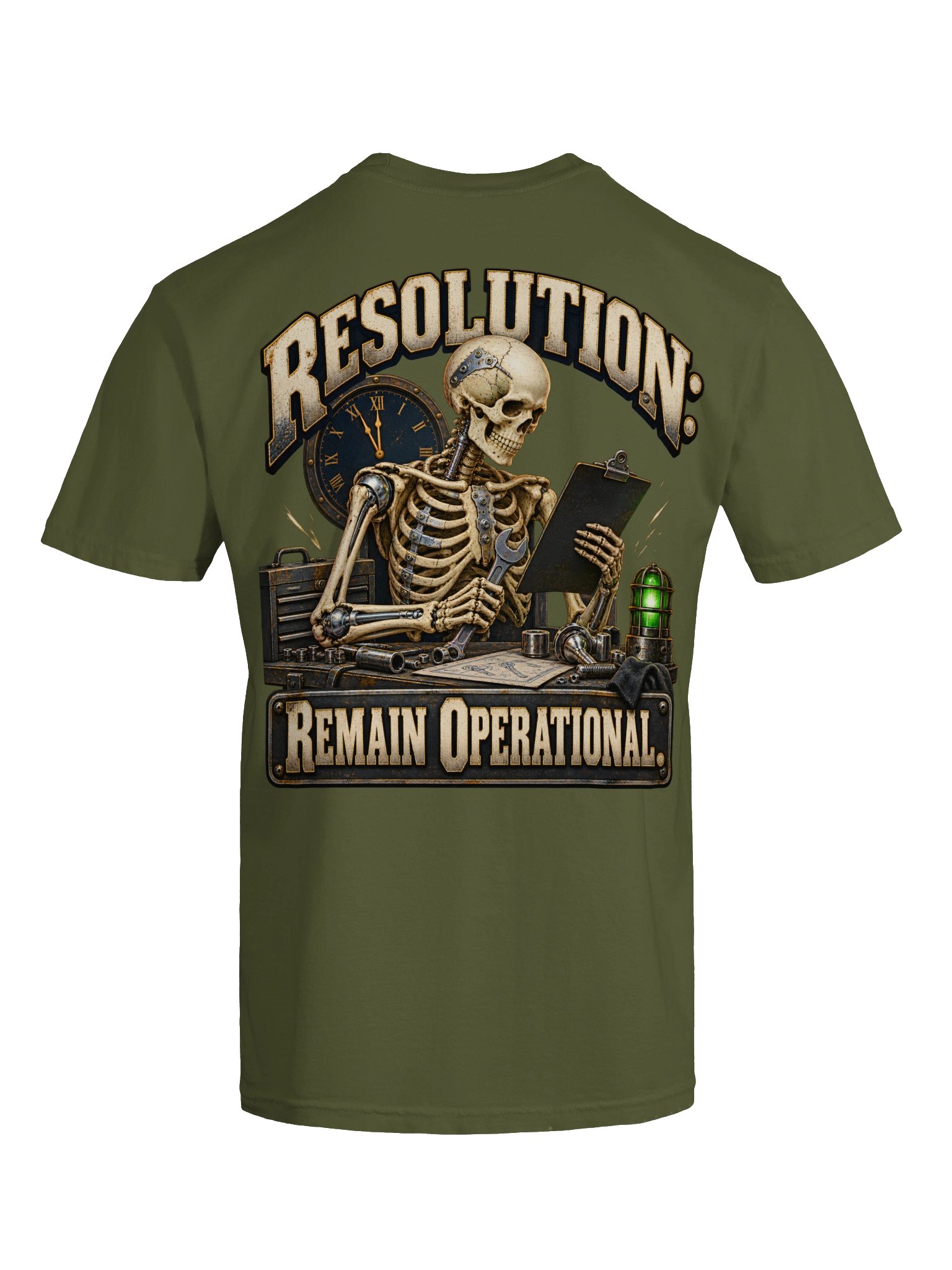 Funny New Year Shirt — Resolution: Remain Operational Skeleton Tee | Broken Holly-Daze™ product image (12)