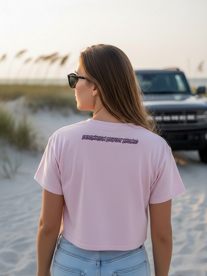 2026 Bronco Beach Bash OBX / Destination Bigfoot Bronco Collab | Women's Crop Top (Multiple Colors Available) product image (2)