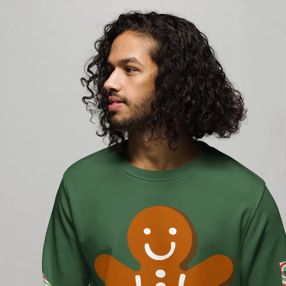 Smiley Gingerbread Man Organic Sweatshirt product image (12)