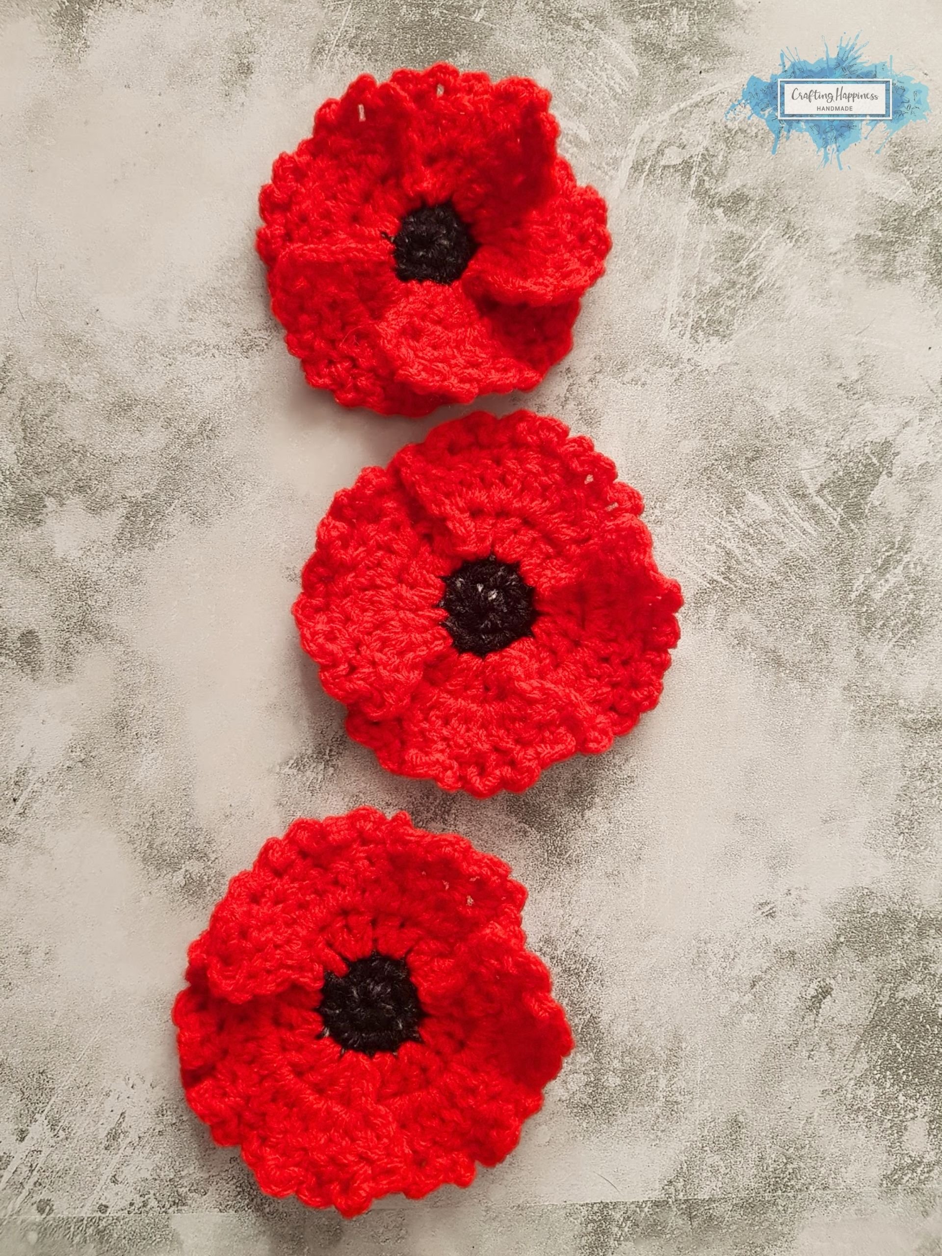 Red Poppy Flower Applique Crochet Pattern, US Terms (PDF Pattern) product image (4)