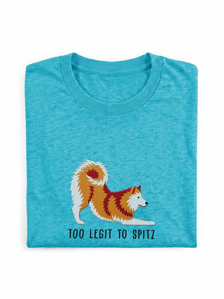 Too Legit to Spitz T-Shirt(Embroidered) of a Finnish Spitz(Gold) product image (1)