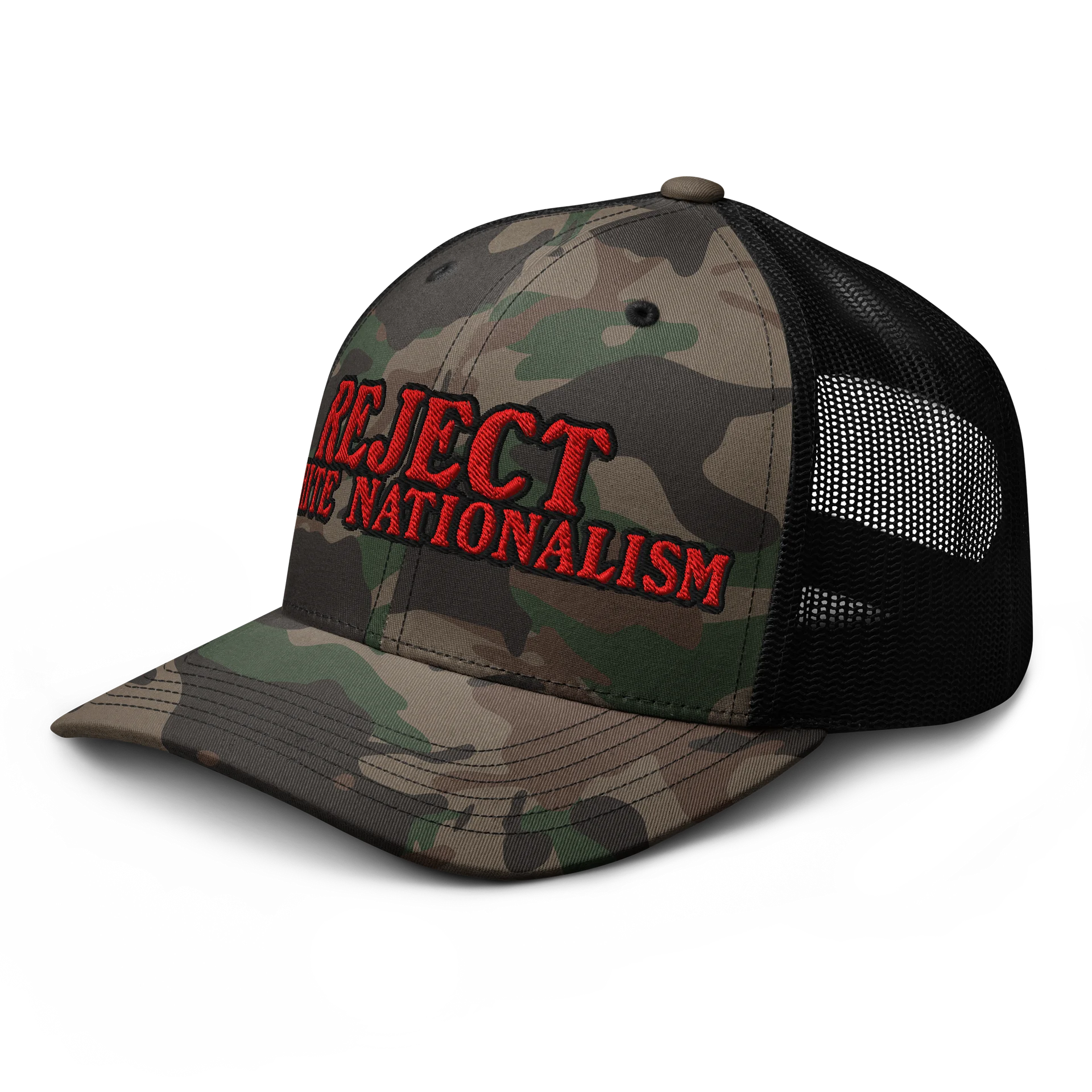 Reject White Nationalism Camo Trucker Hat 2 product image (2)