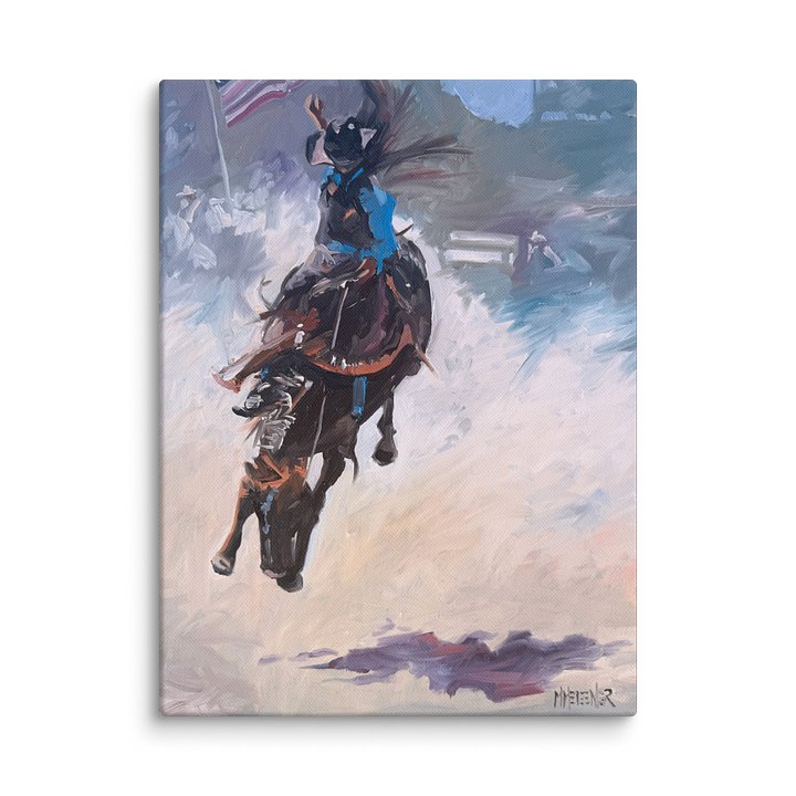 Bucking Bronc with flag - Gilcee Canvas product image (2)