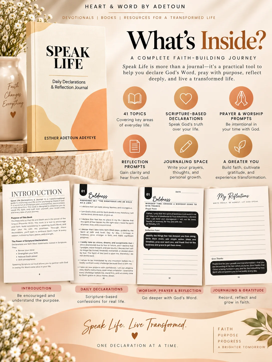 Speak Life: Daily Declarations & Reflection Journal product image (2)