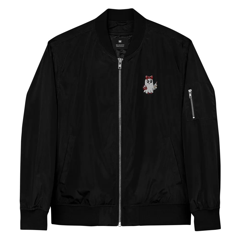 Stylish Ghost Embroidered Premium Recycled Bomber Jacket product image (3)