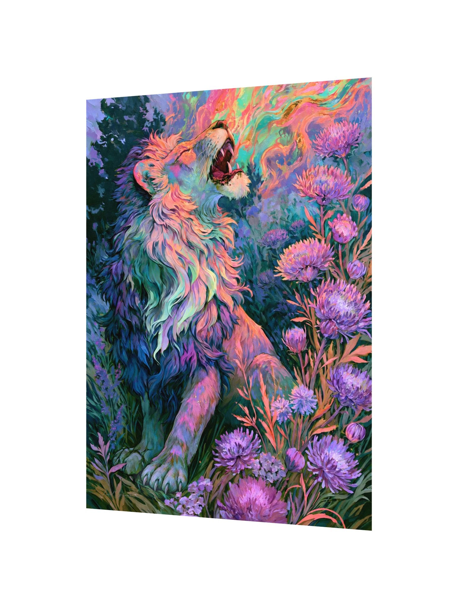 Colorful Lion Art Print — The Dream That Learned to Roar product image (2)