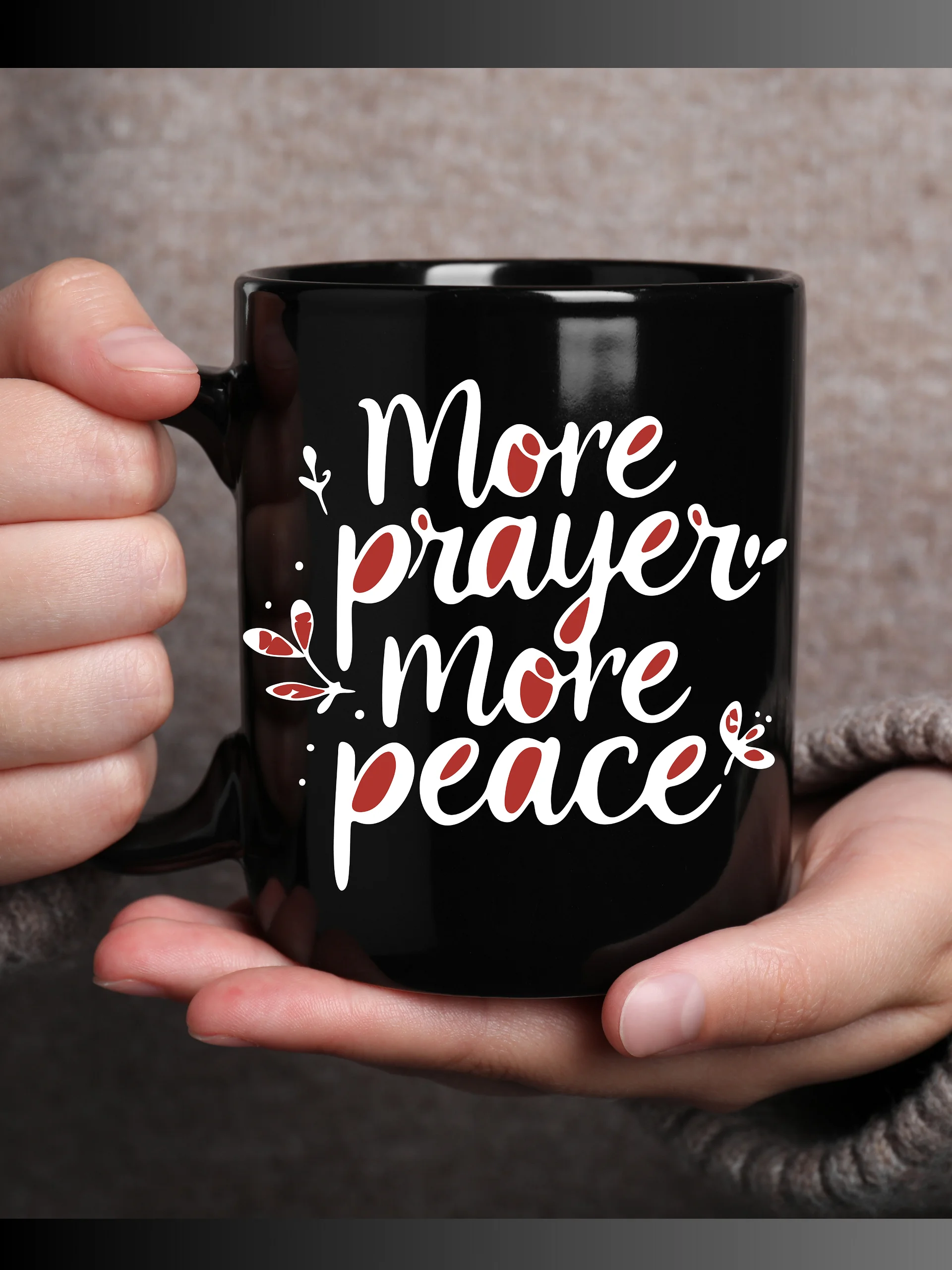More Prayer More Peace Black Mug product image (1)