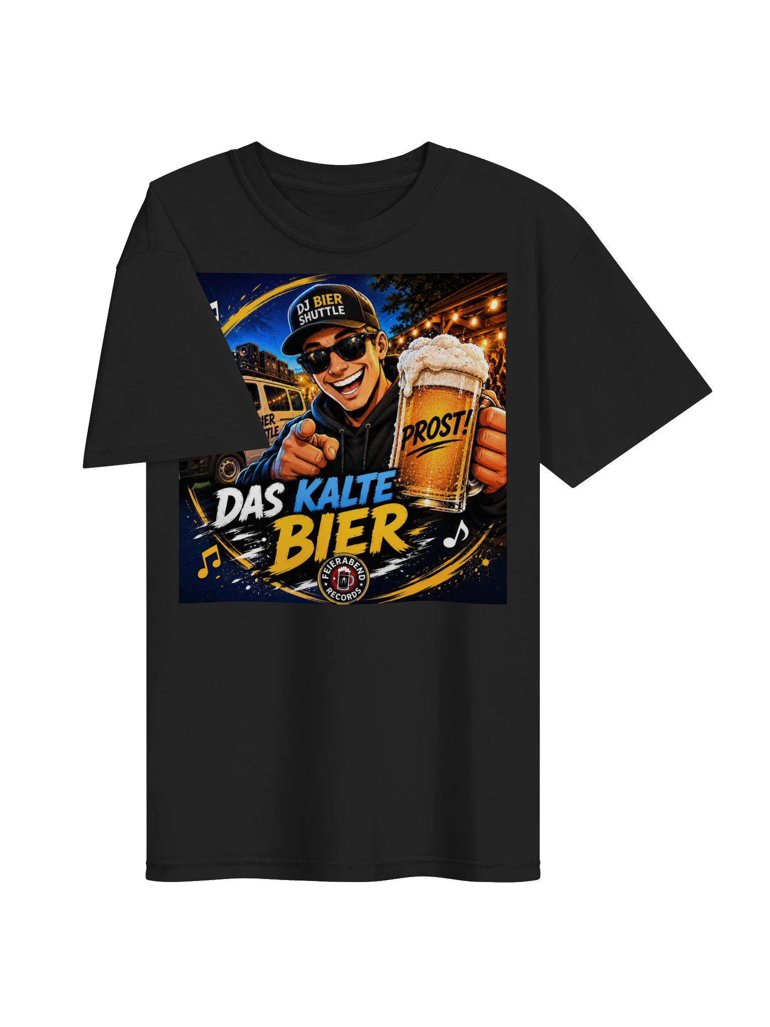 DJ Beer Shuttle T-Shirt black "Das kalte Bier" product image (3)