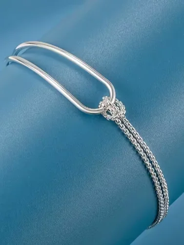 سوار "كولاج الهندسي" – إبداع الفضة product image (1)