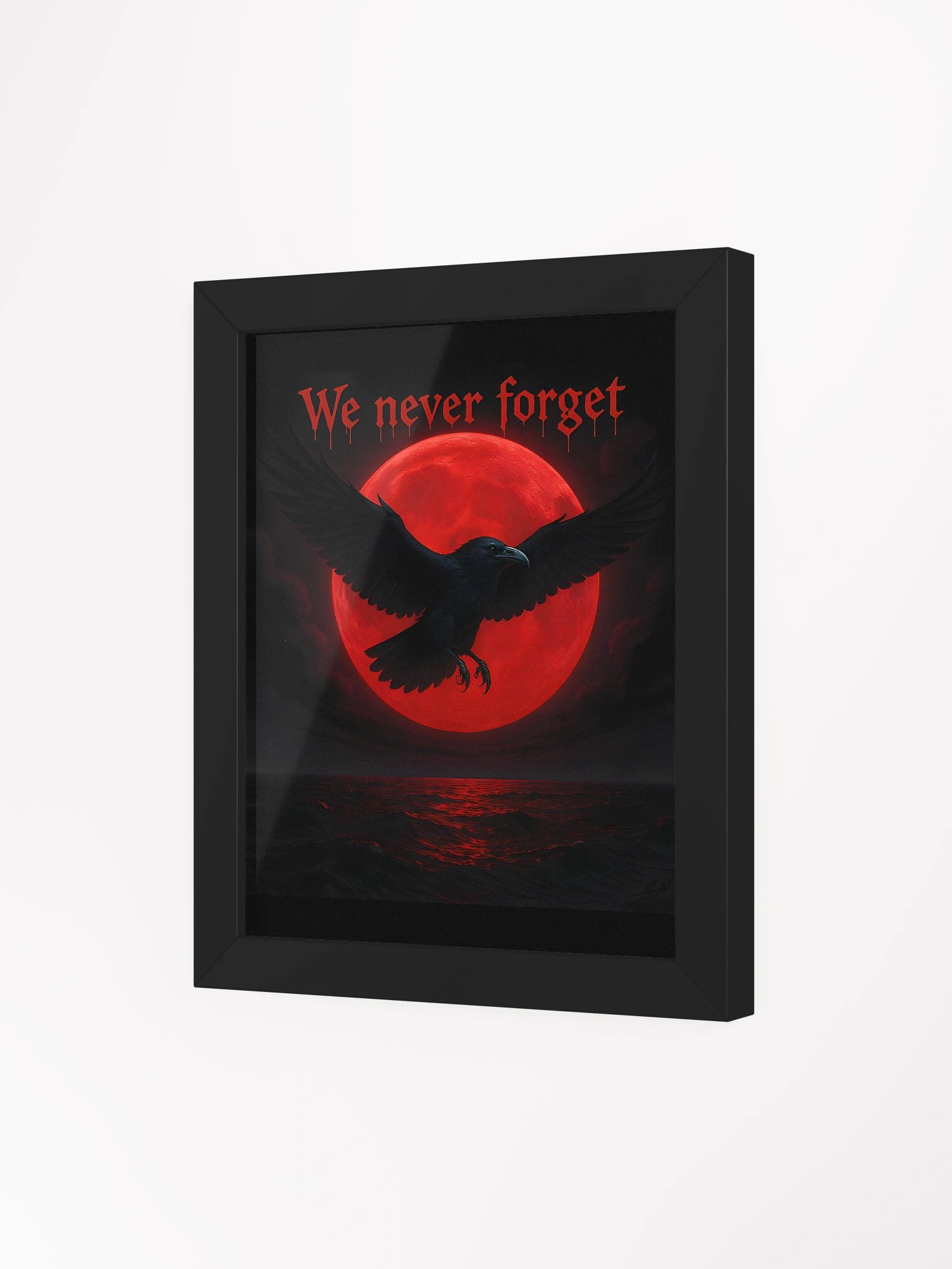 Raven with blood red moon product image (17)