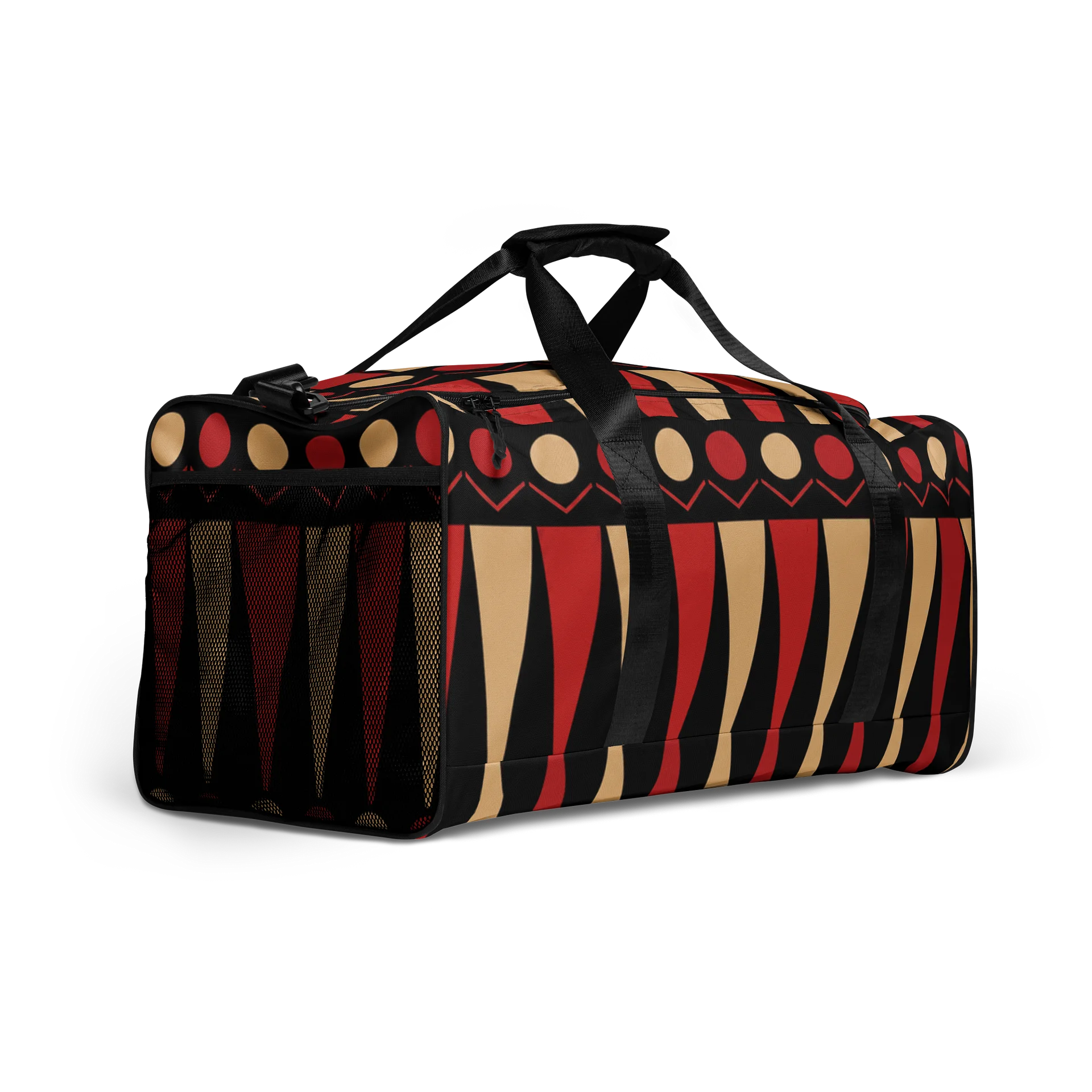 Geometric Red & Beige Pattern Duffle Bag product image (2)