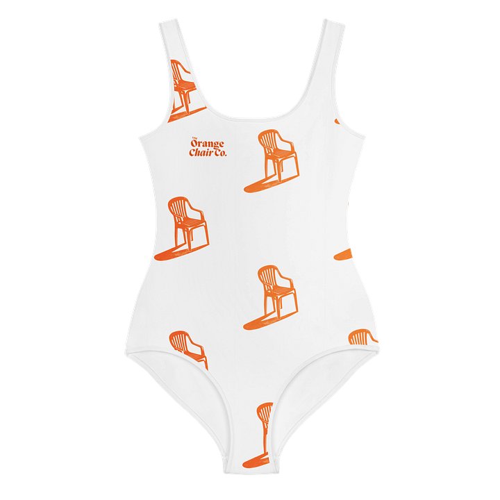 The Orange Chair Co White One-Piece Swimsuit | Stylish Logo Swimwear product image (1)