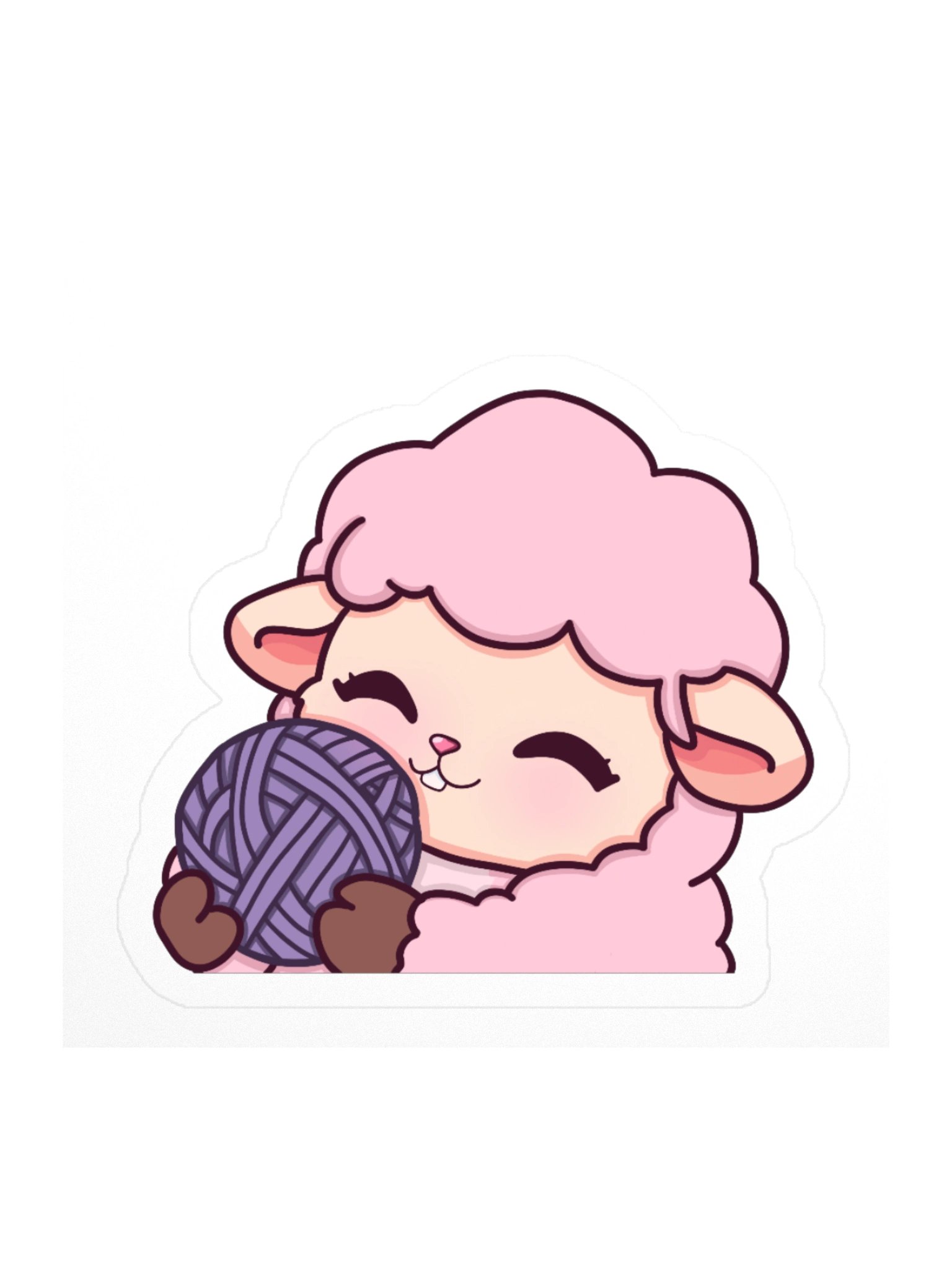 Sheep Hugging Yarn Ball Sticker product image (1)