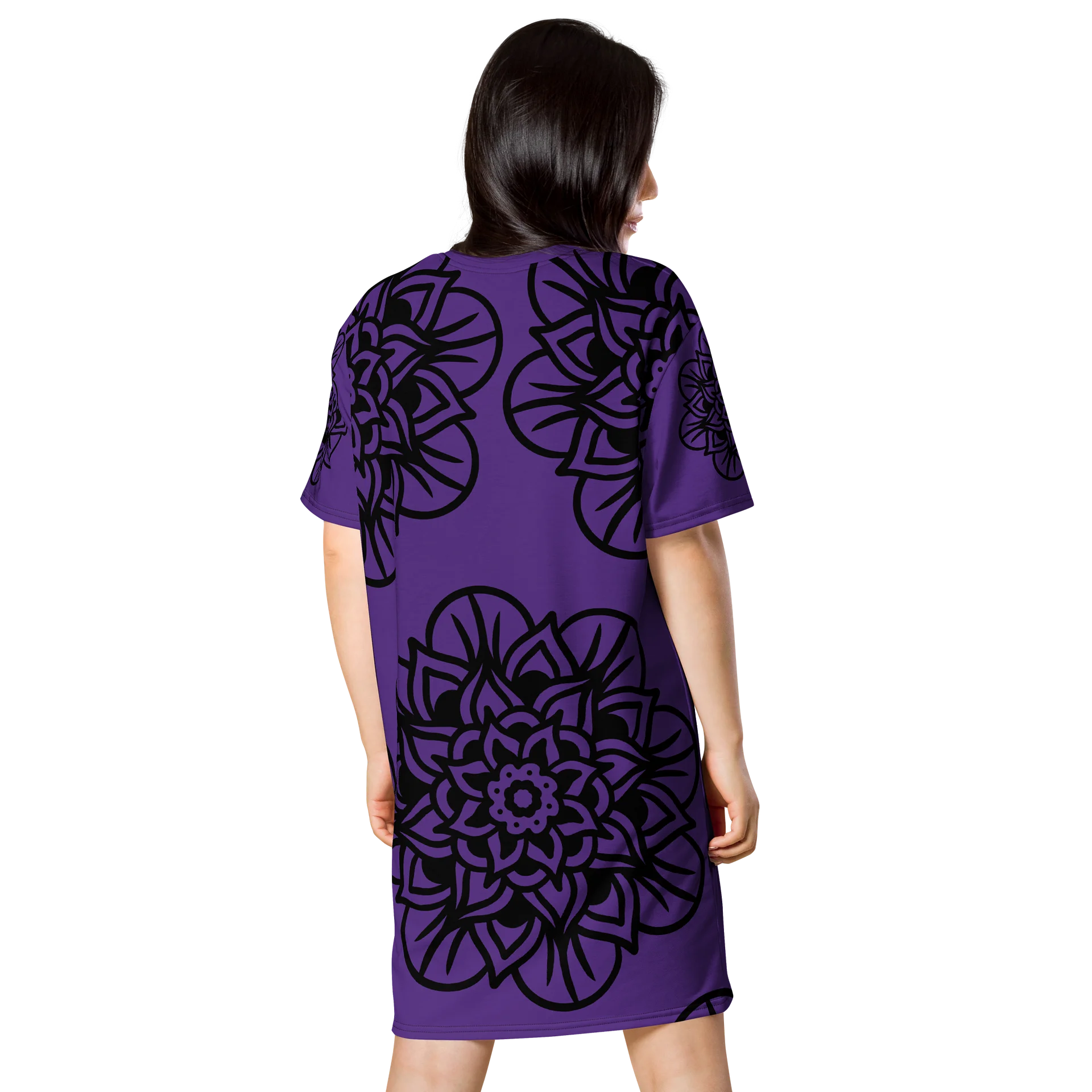 indigo Floral Mandala T-Shirt Dress product image (2)